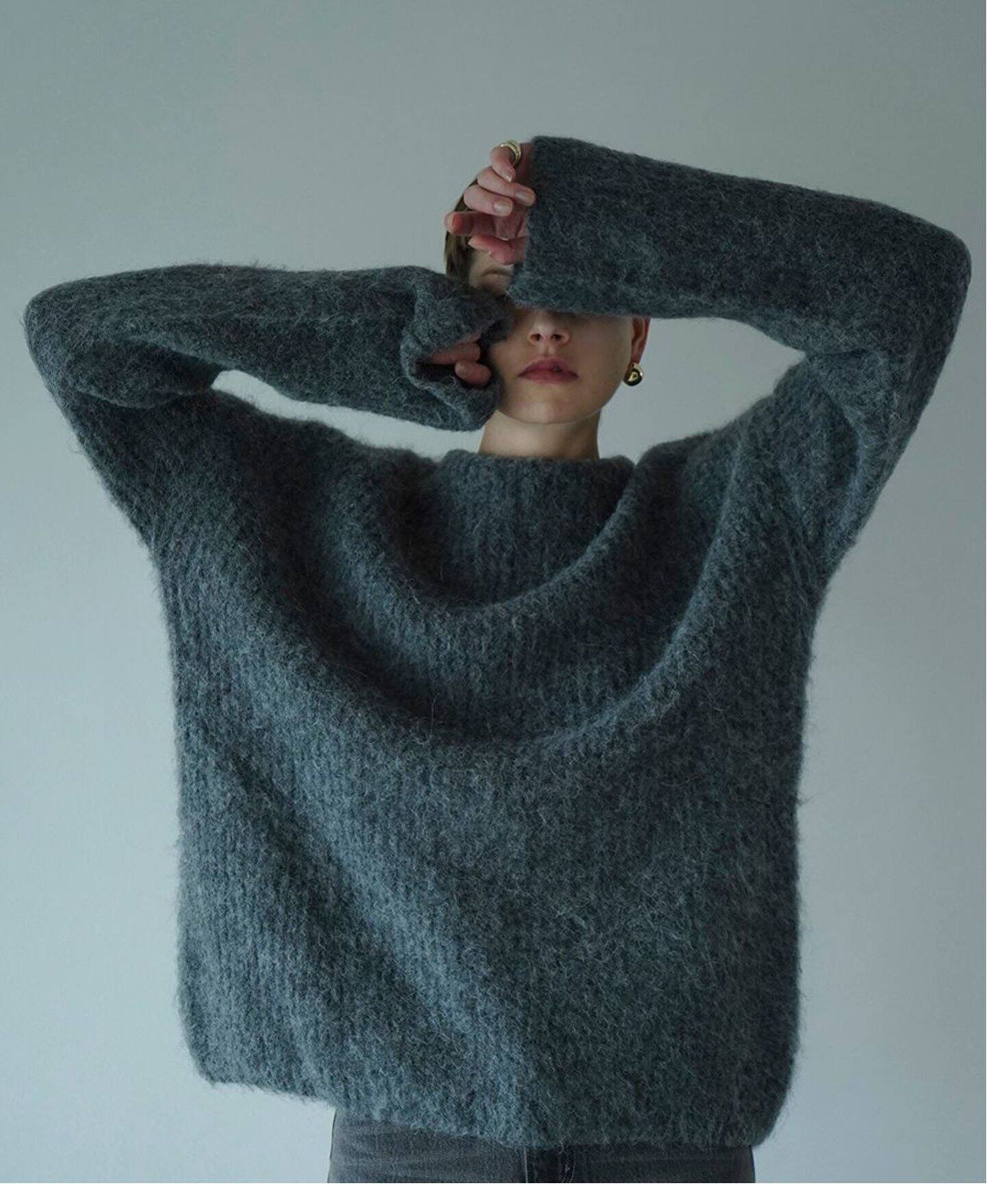 CLANE / クラネ】BOAT NECK MOHAIR OVER KNIT TOPS（ニット／セーター 