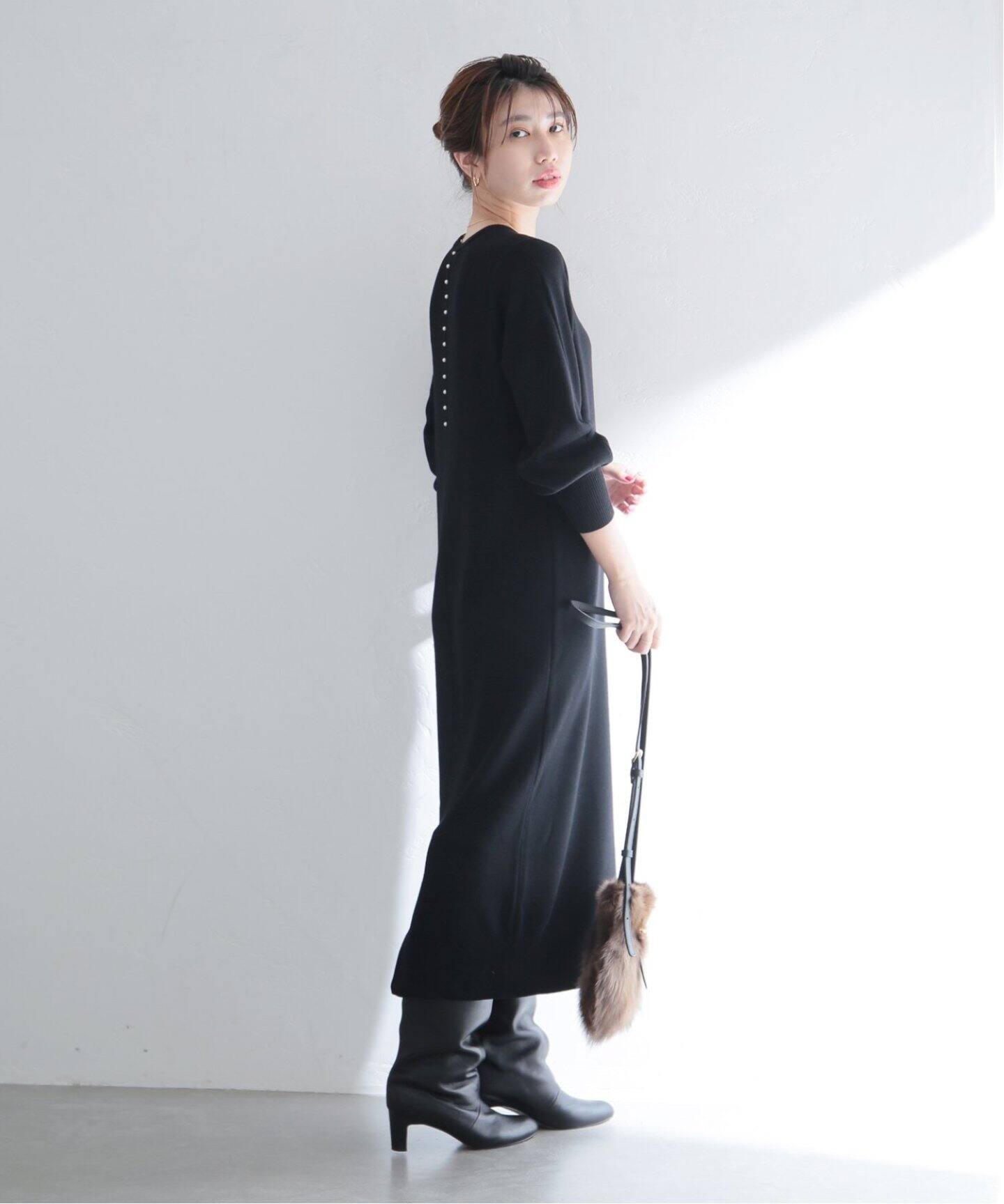 追加》16Gスムースバックパールワンピース（ニットワンピース）｜La  