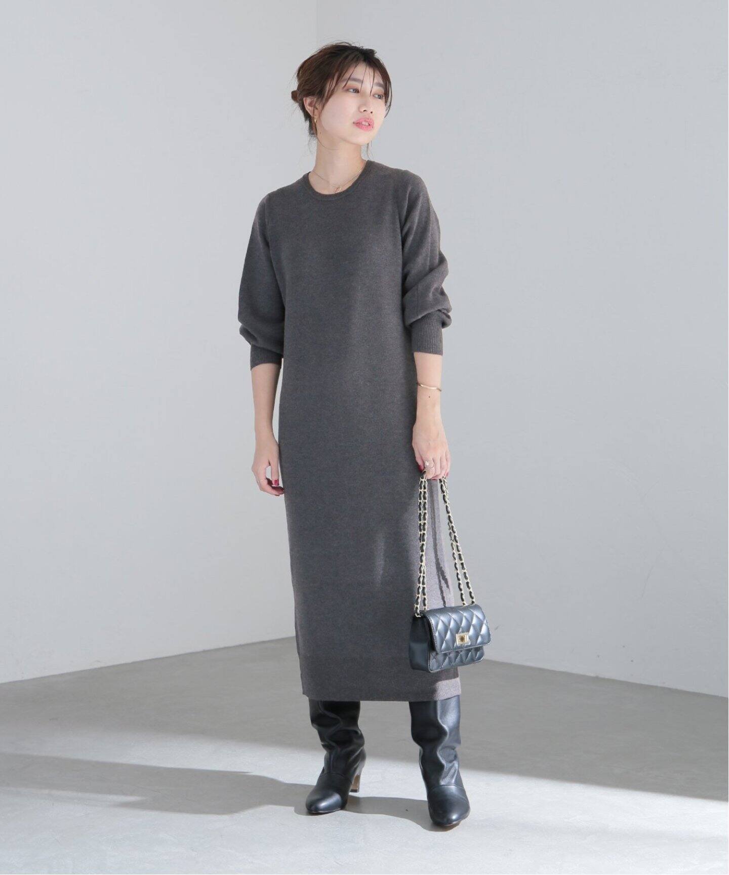 追加》16Gスムースバックパールワンピース（ニットワンピース）｜La  