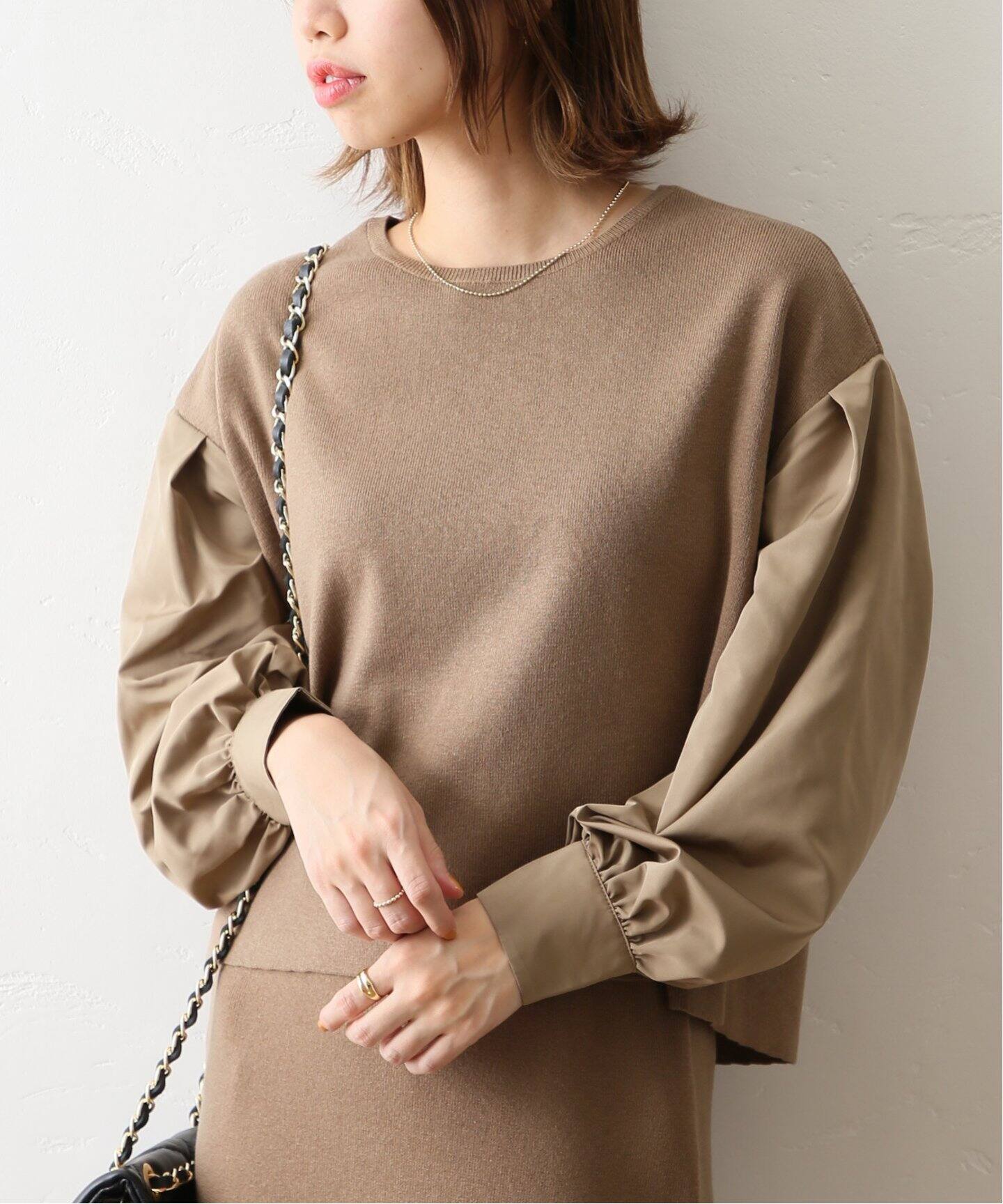 ココディールsweetコラボ ニットベストレイヤードボリュームスリーブ  