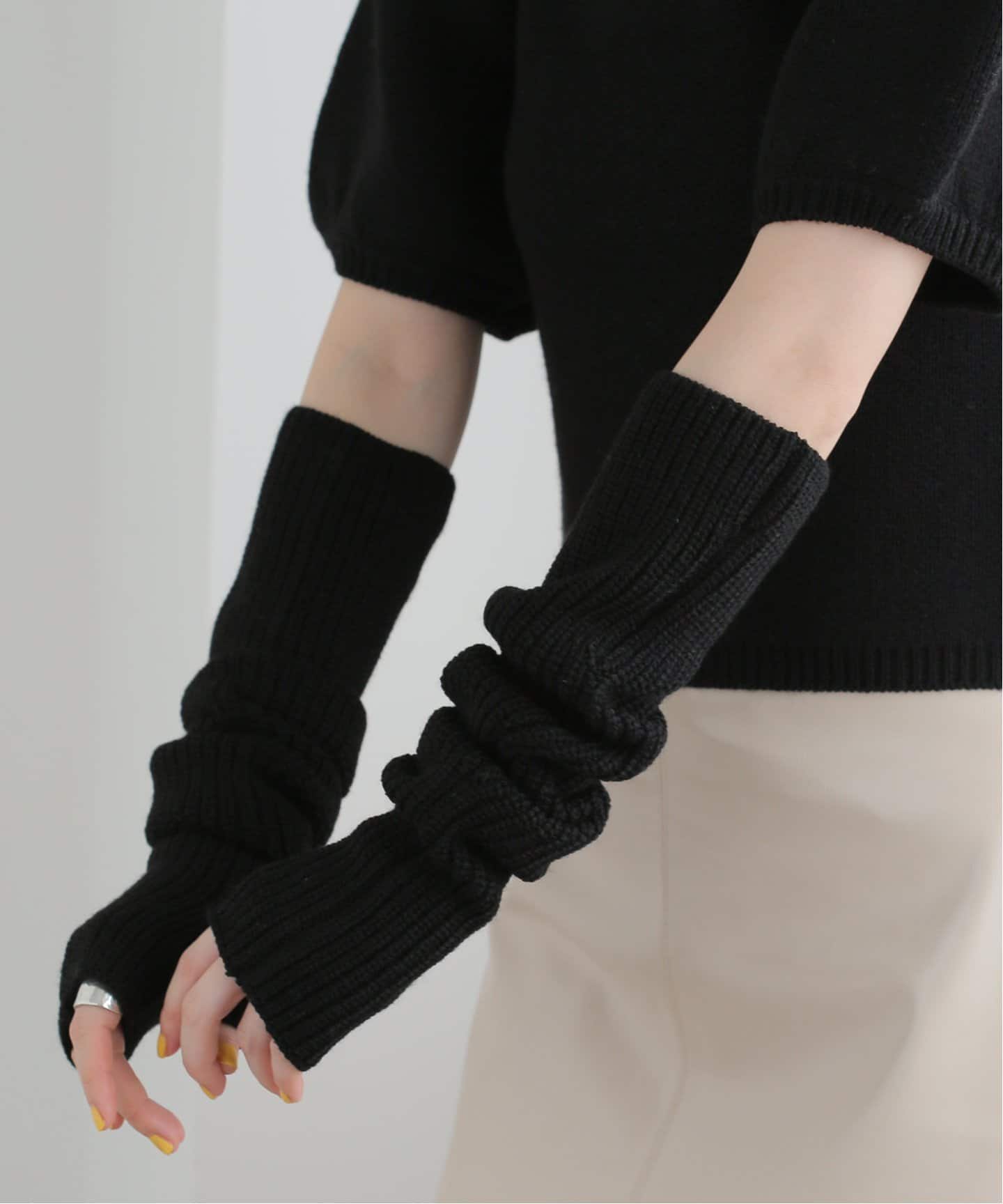 U by SPICK&SPAN パフスリーブニット&アームカバー新品 パフニット TOPS（ニット／セーター）｜U by SPICK&SPAN（ユー
