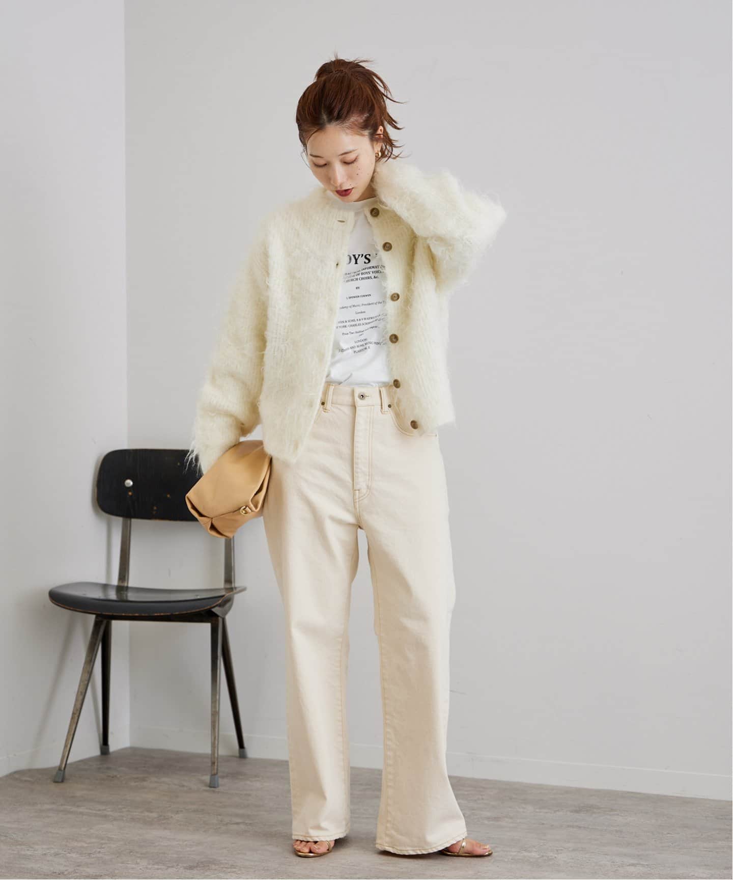 【美品✨】FRAMeWORK キッドモヘアミックスカーディガン　ゆったり　羽織り FRAMeWORK フレームワーク ☆ キッドモヘアミックスカーディガン