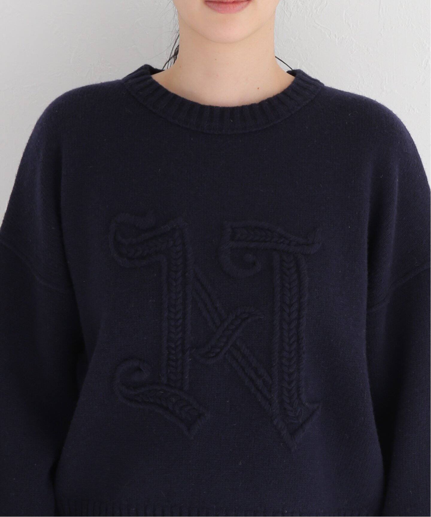 Nロゴ刺繍ニットプルオーバー（ニット／セーター）｜NOBLE（ノーブル 