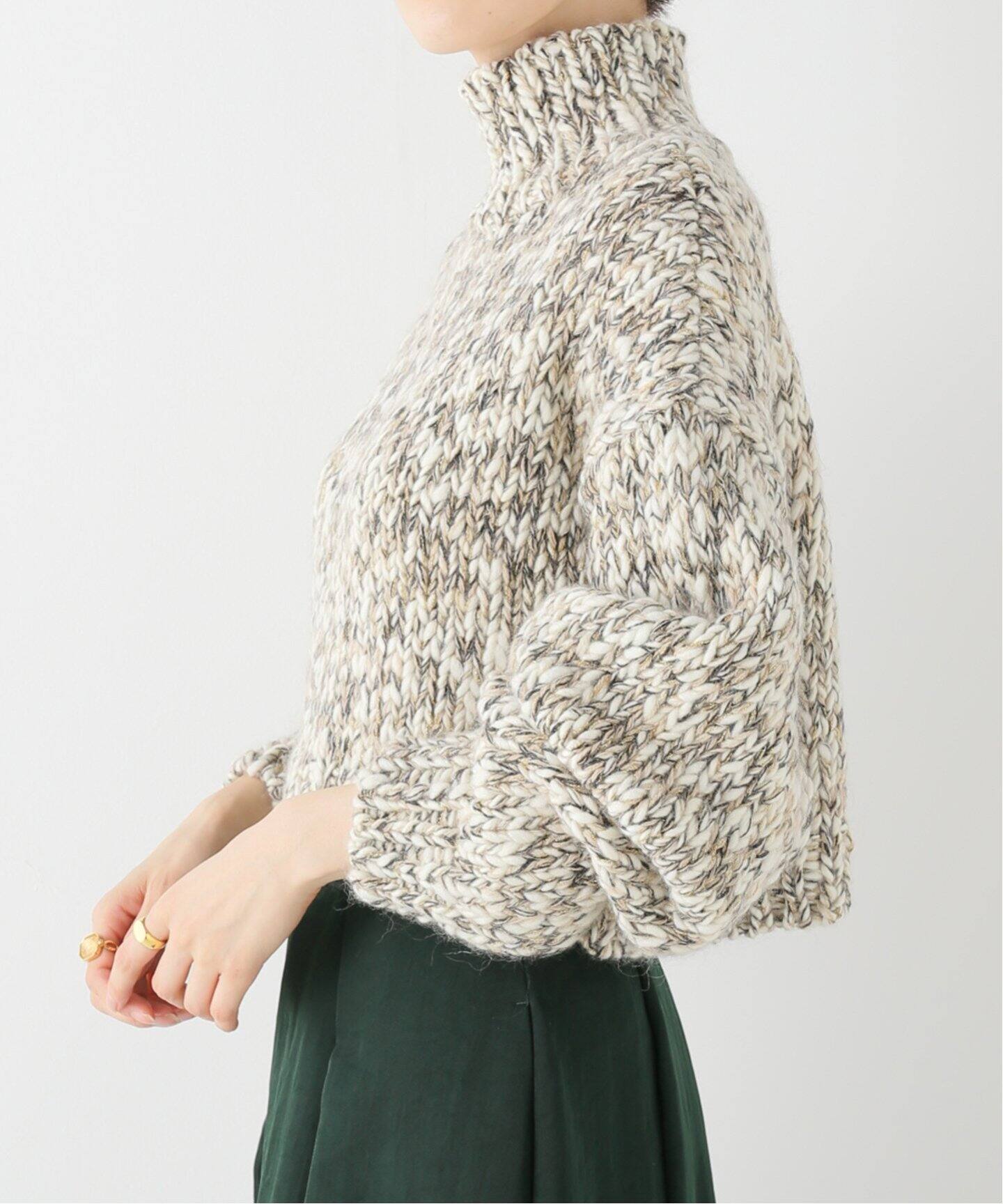 HAND KNIT Mixヤーンショート丈プルオーバー（ニット／セーター 