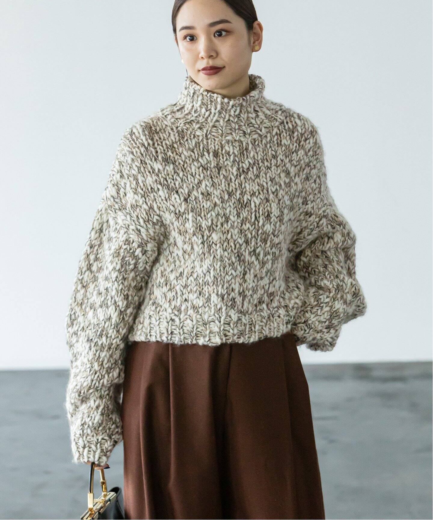 HAND KNIT Mixヤーンショート丈プルオーバー（ニット／セーター 