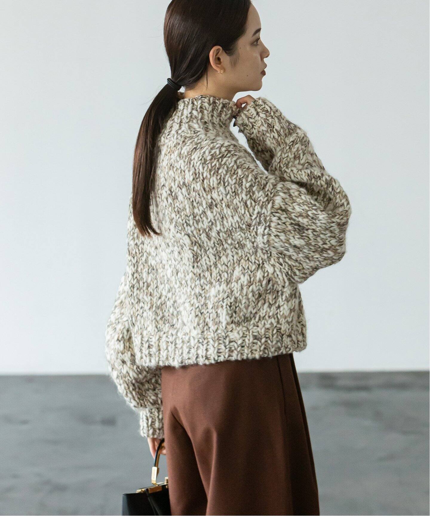 HAND KNIT Mixヤーンショート丈プルオーバー（ニット／セーター 