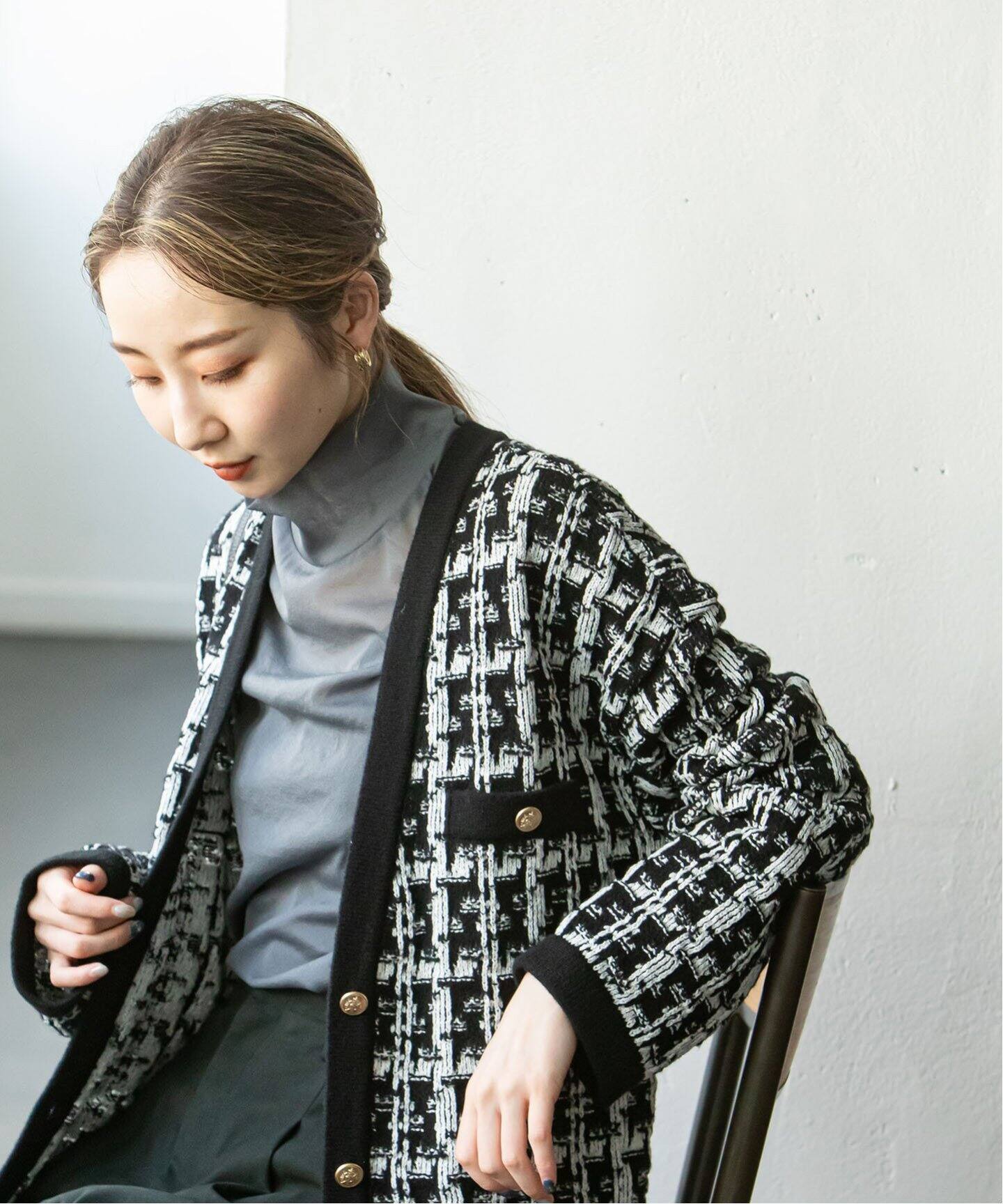 ツイード風Vカーディガン（カーディガン）｜NOBLE（ノーブル）の通販  