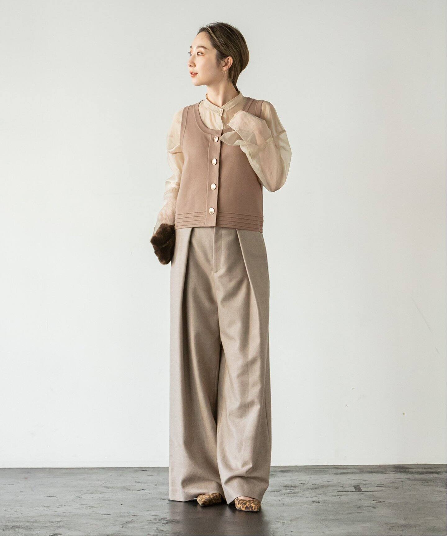 ファインゲージ金ボタンニットベスト（ベスト）｜NOBLE（ノーブル）の 