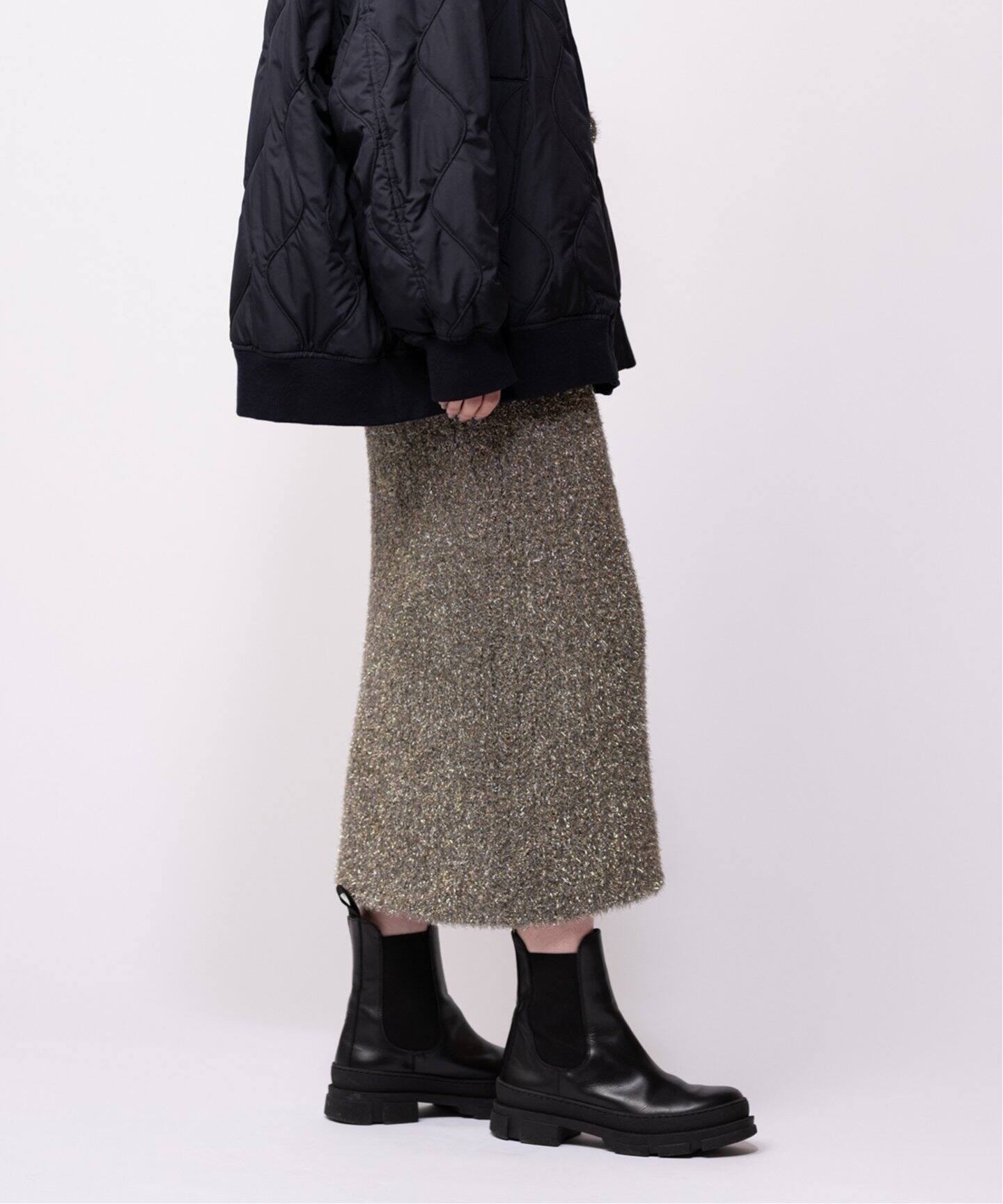 WONDER ラメリブスカート（ロング・マキシ丈スカート）｜CALMER（カル  