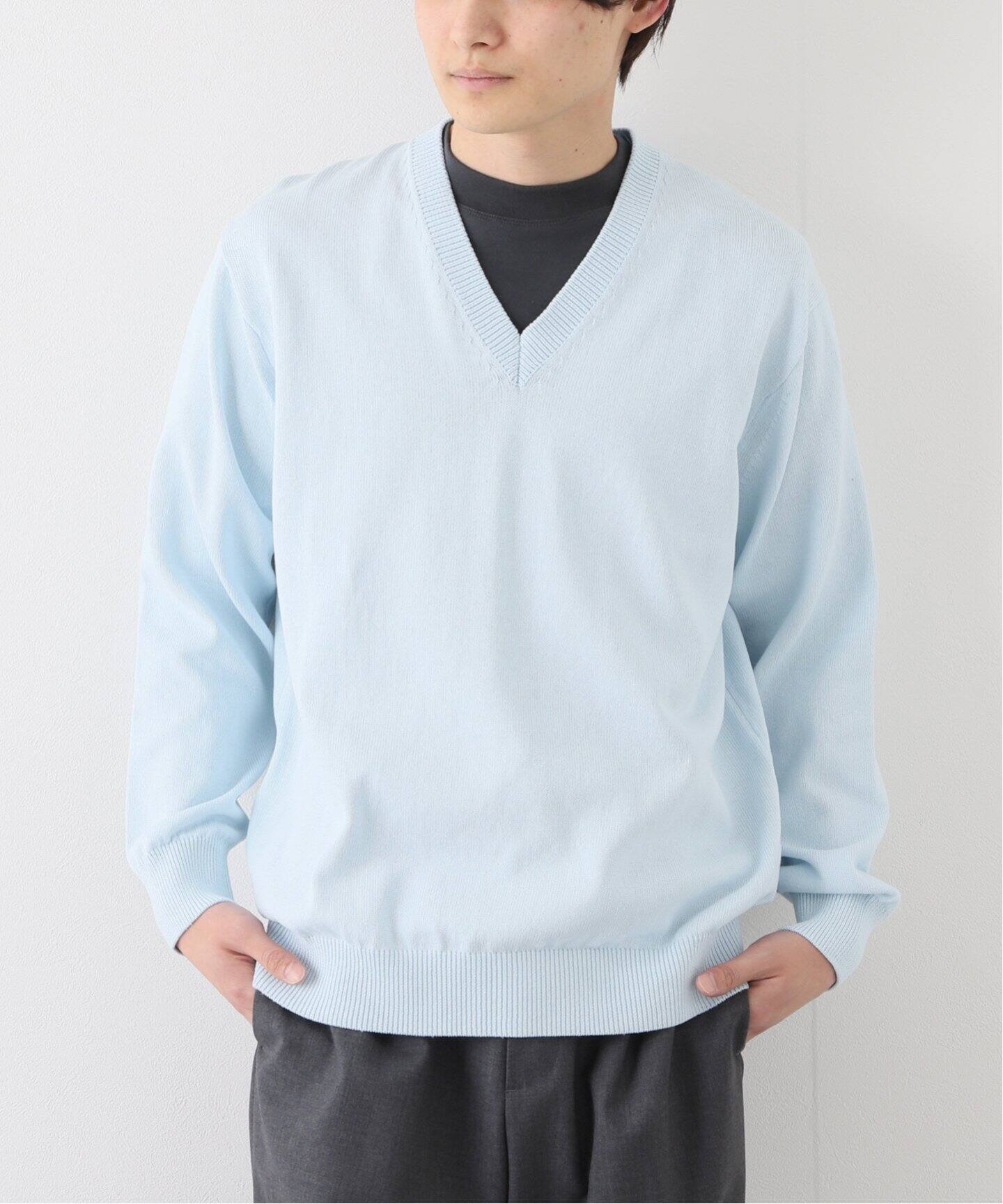 LA BOUCLE / ラブークル】コットン Vネック ニット（ニット／セーター  