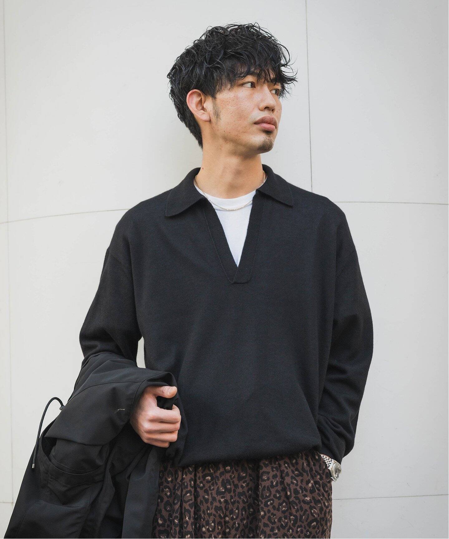 AURALEE】CASHMERE SILK KNIT SKIPPER PO