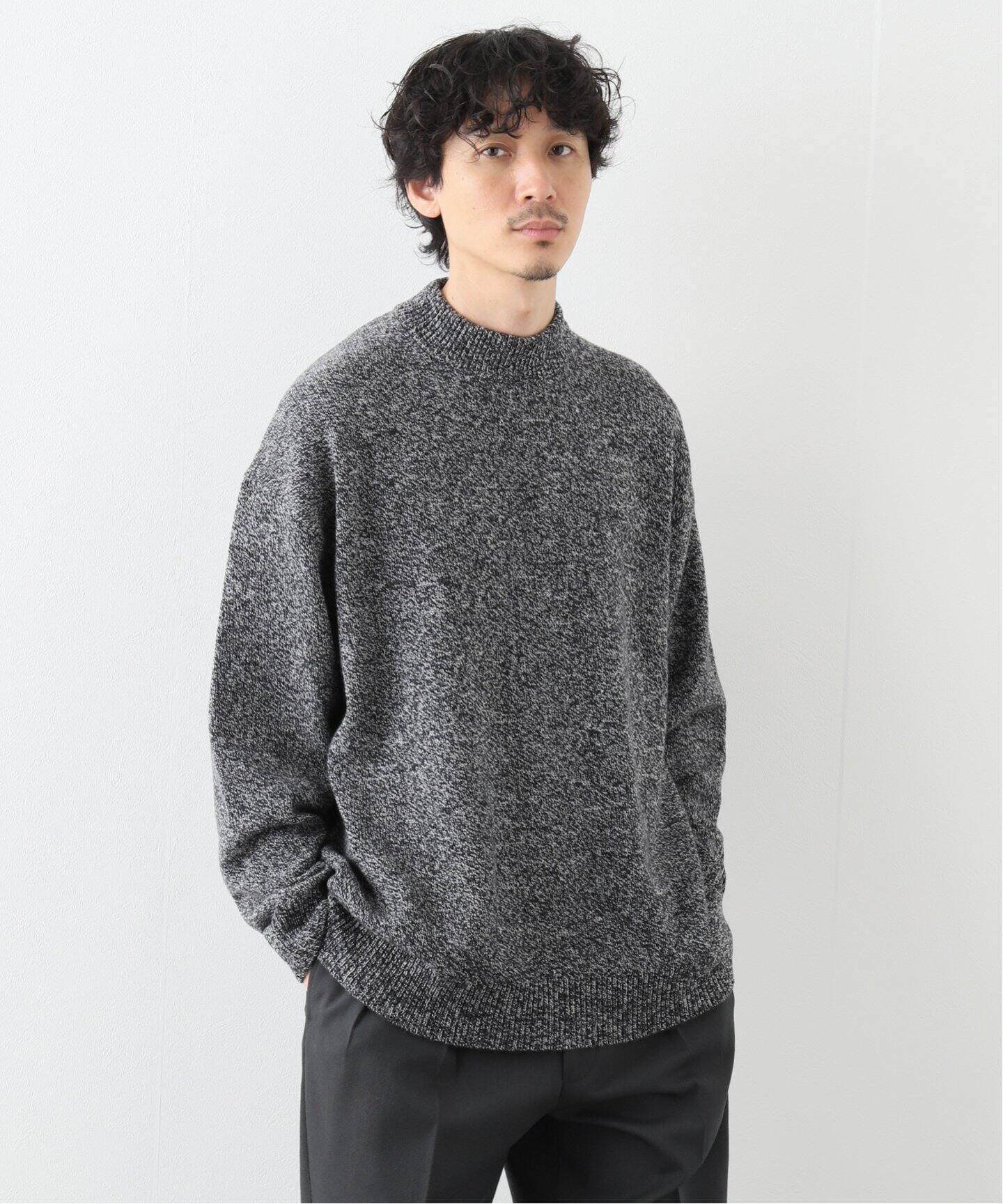 ATON / エイトン】WOOL MOULINE MOCKNECK SWEATER（ニット／セーター 