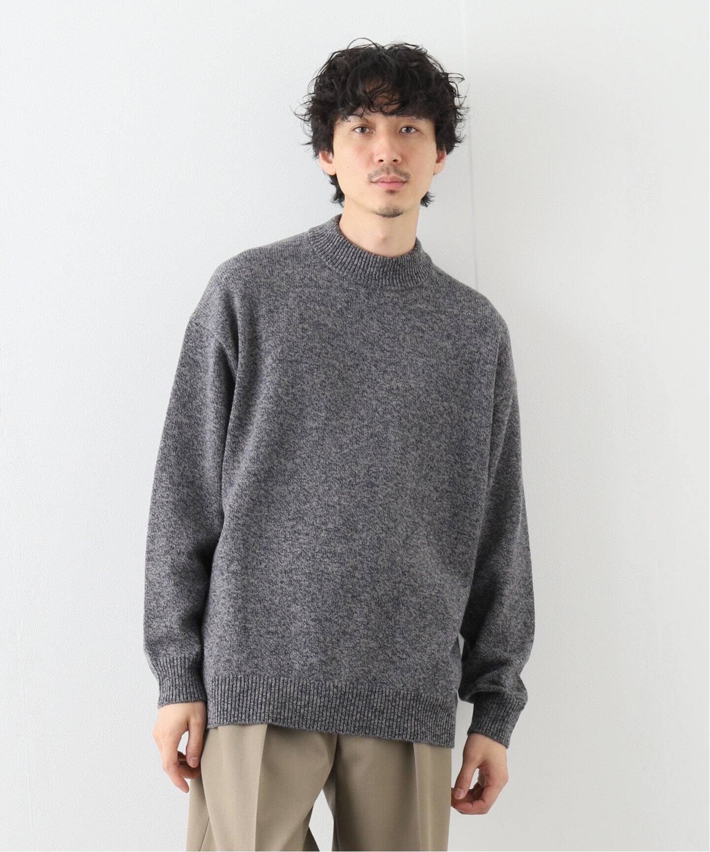 ATON / エイトン】WOOL MOULINE MOCKNECK SWEATER（ニット／セーター 