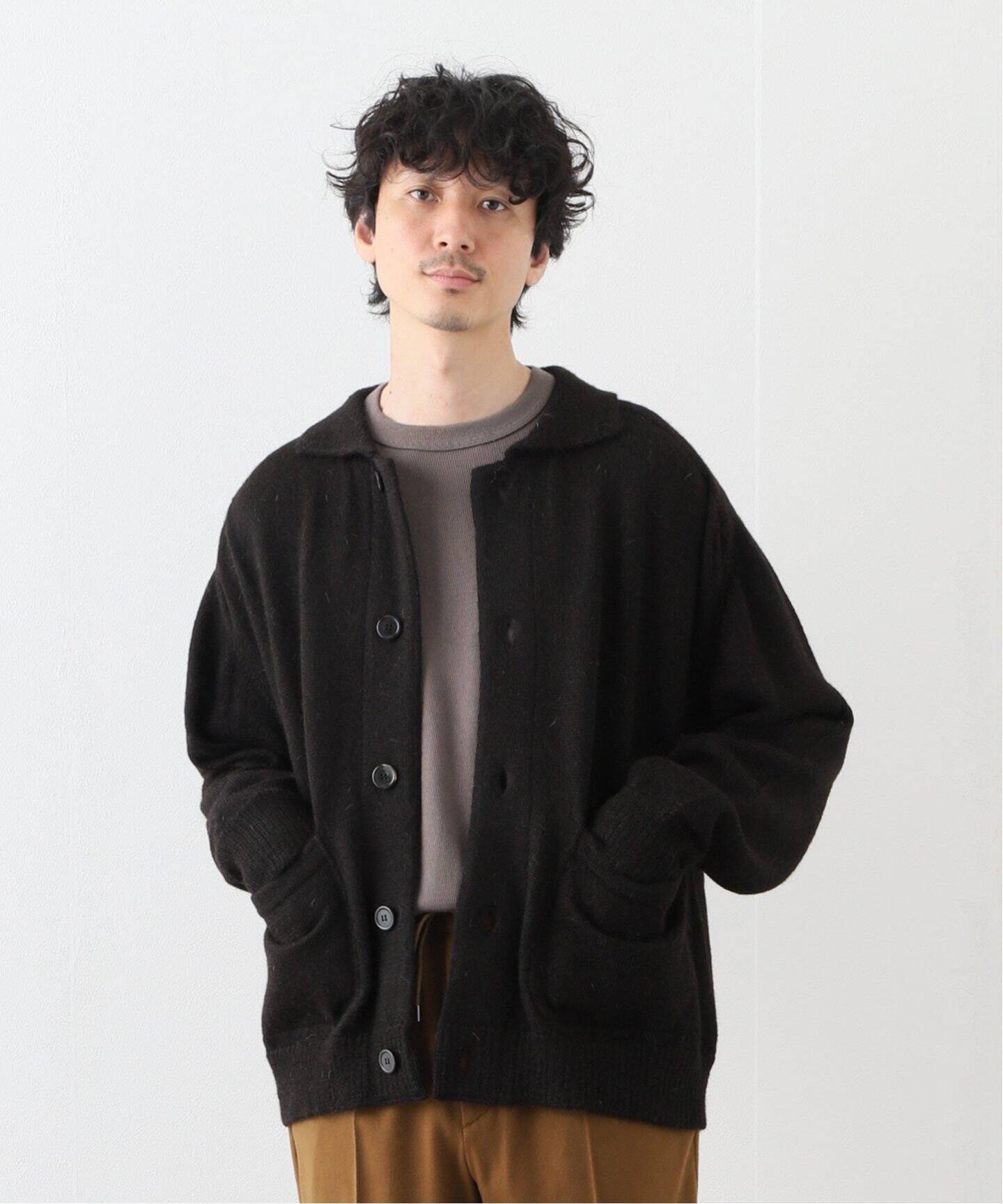 MARKAWARE / マーカウェア】POLO COLLAR CARDIGAN ALPACA  