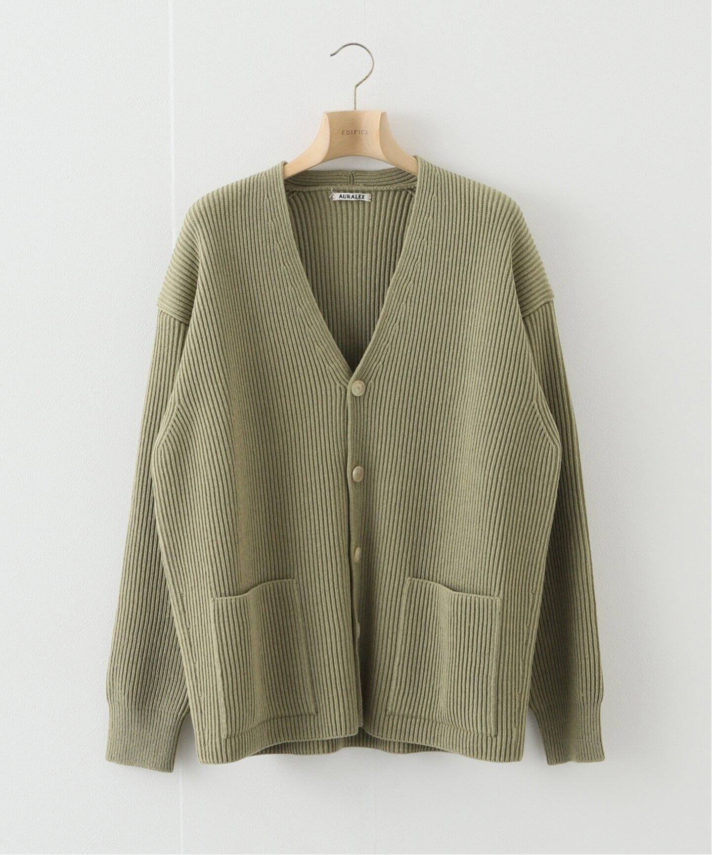 AURALEE / オーラリー】 SUPER FINE WOOL RIB KNIT BIG CARDIGAN  