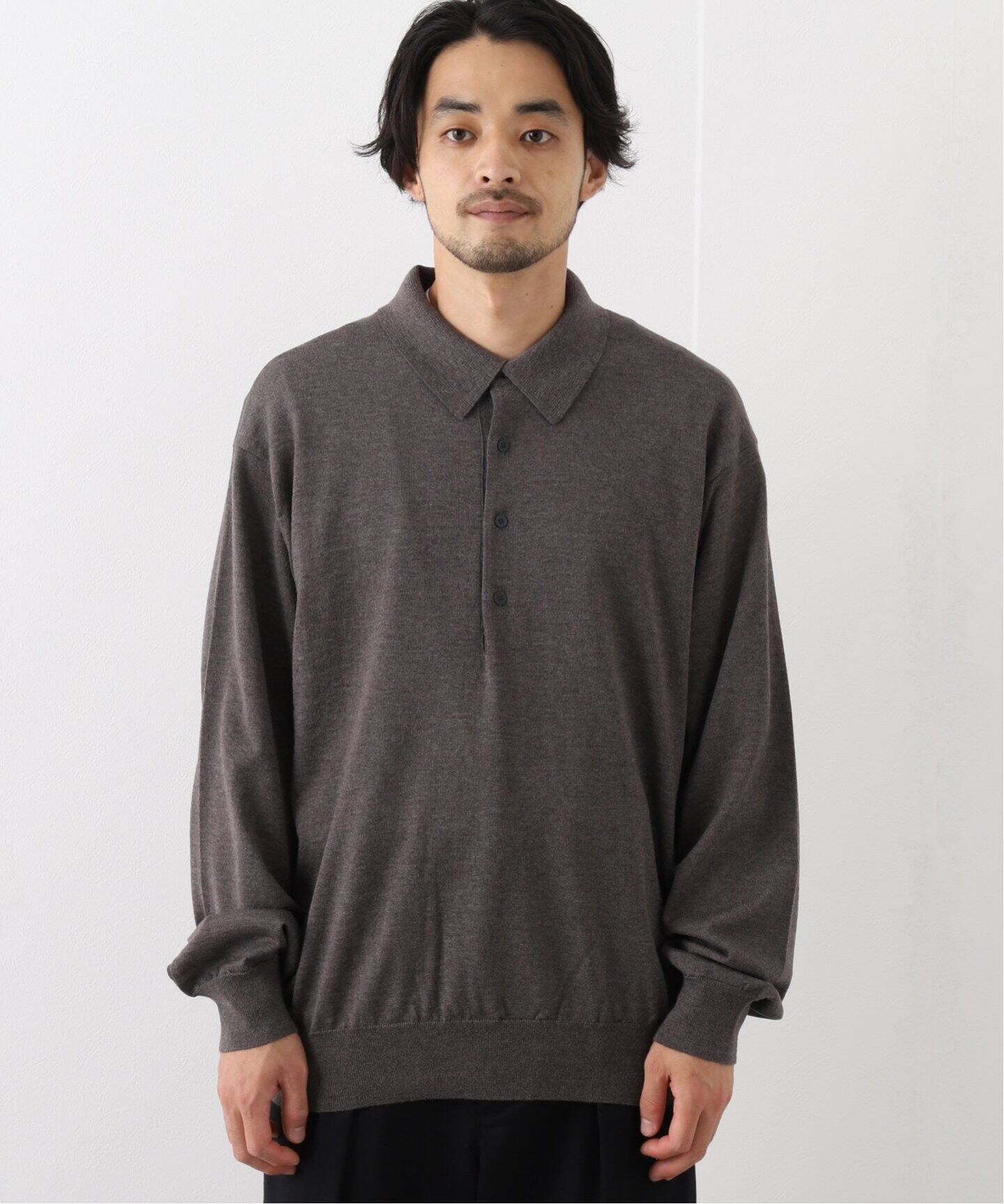 AURALEE / オーラリー】 SUPER HIGH GAUGE WOOL KNIT POLO（ニット 