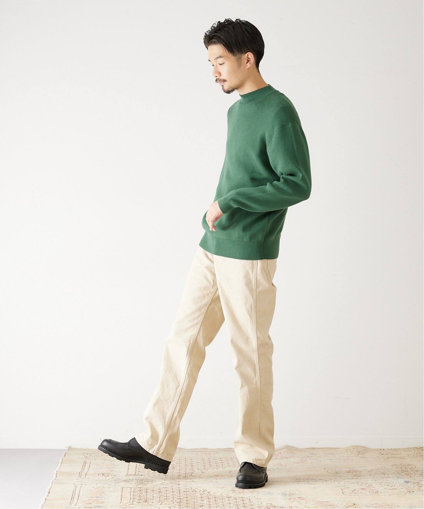 フォーワンセブンバイエディフィス セーター トップス モックネック ニット カシミヤ混 メンズ Lサイズ グレージュ 417byEDIFICE フォーワンセブンバイエディフィス セーター トップス モック