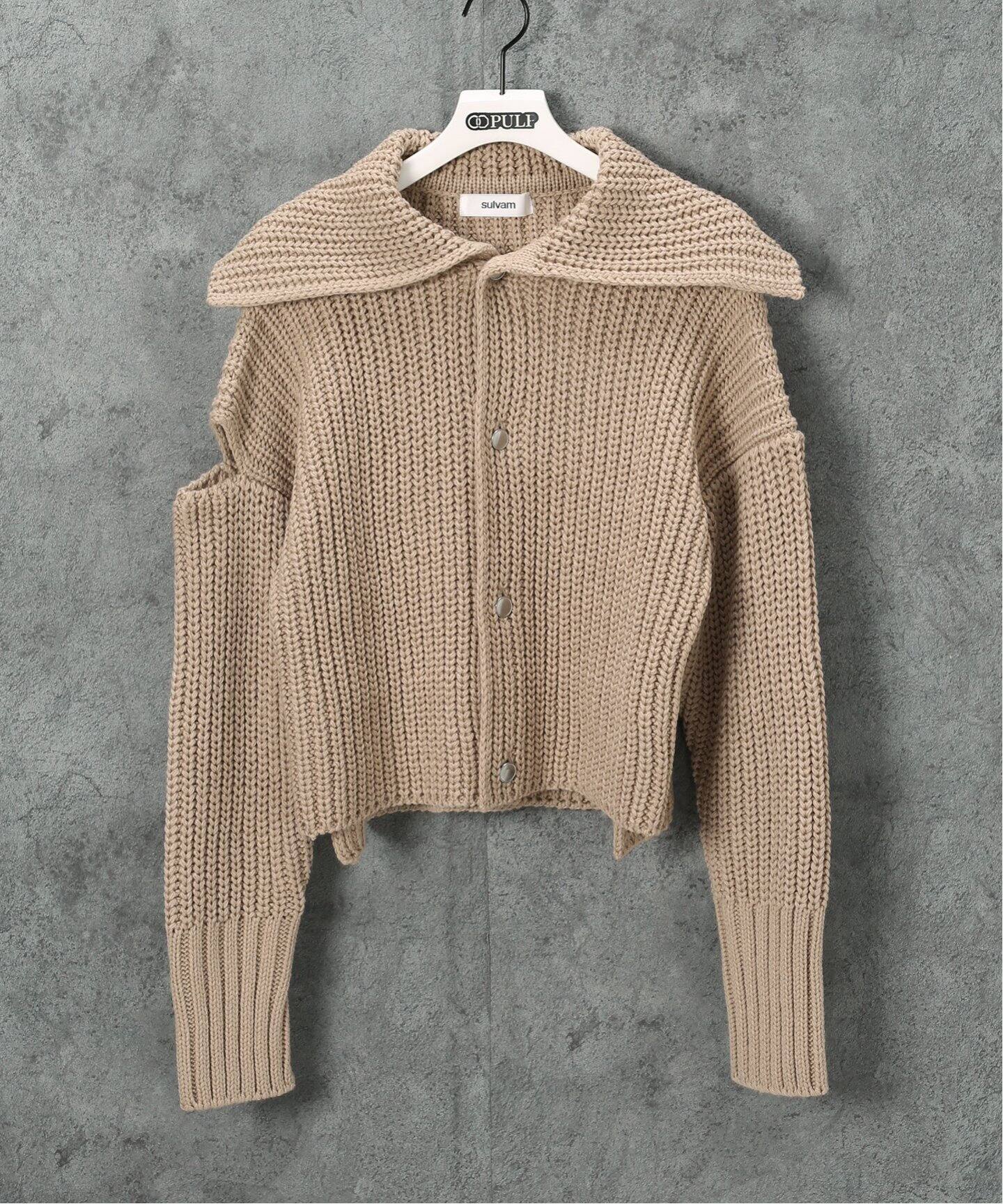 SULVAM / サルバム】SHORT SAILOR COLLAR KNIT（ニット／セーター 