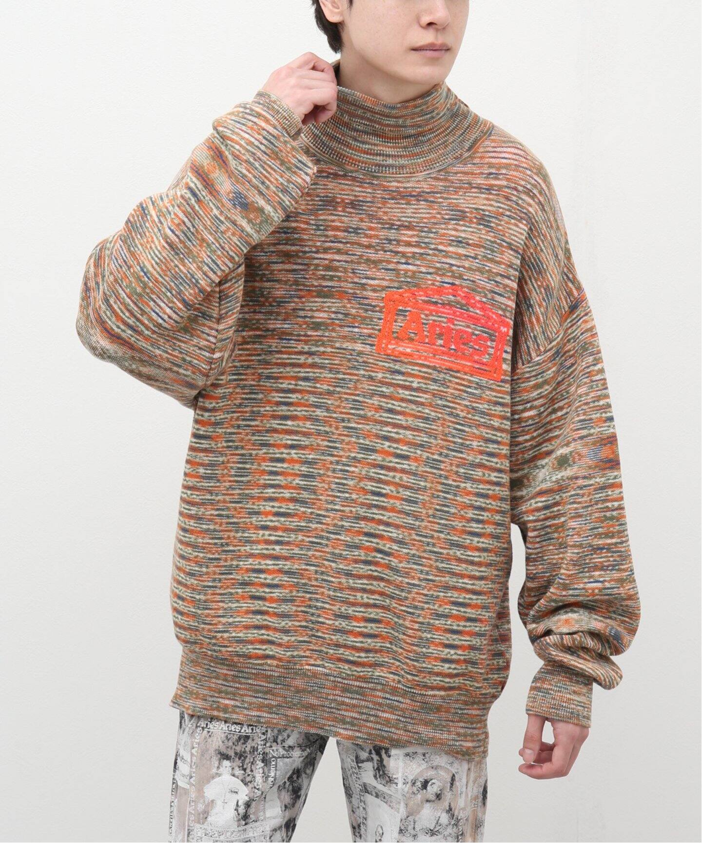 ARIES / アリーズ】TEMPLE SPACE DYE TURTLENECK KNIT（ニット 