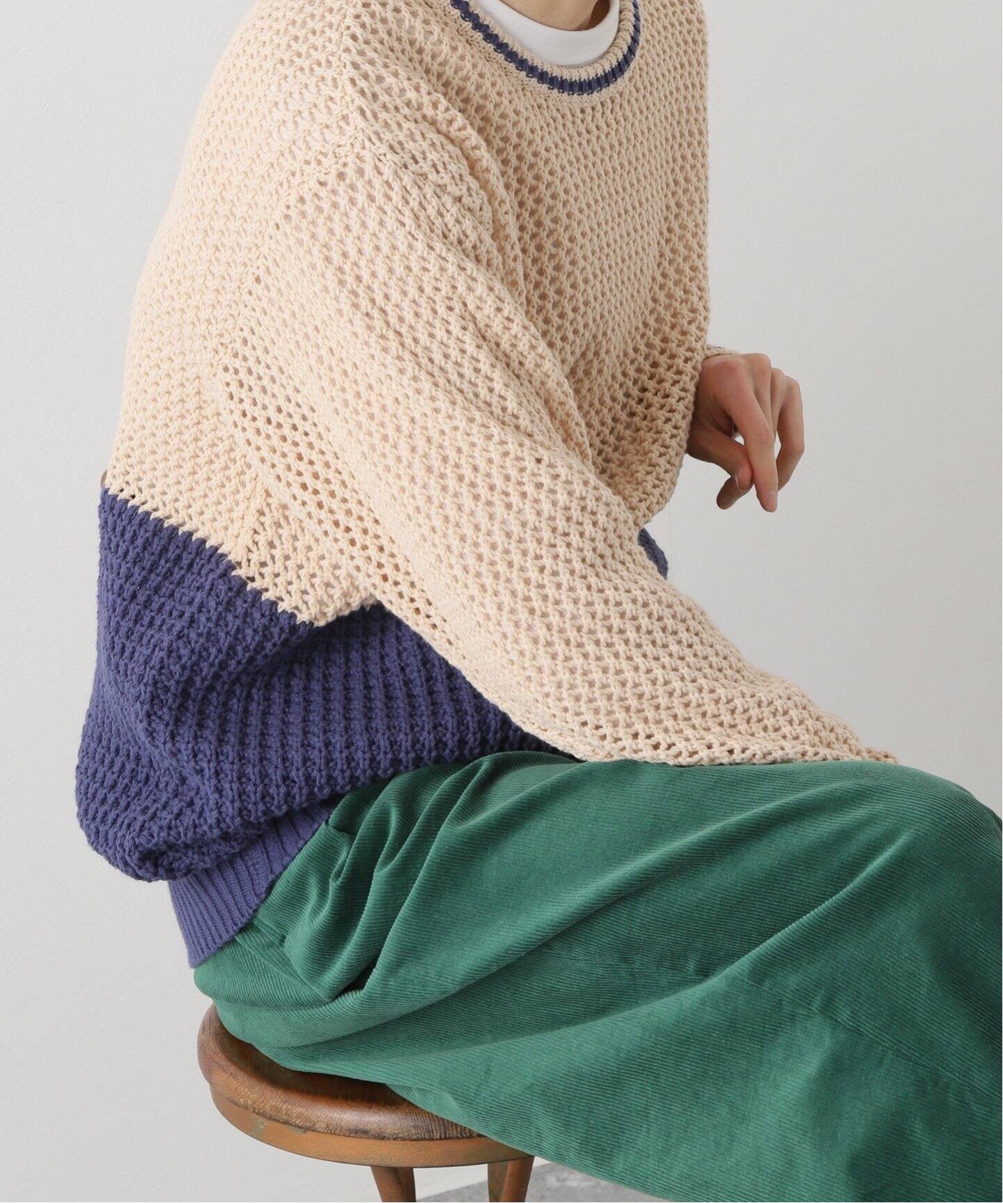 2Tone C/N Knit / 2トーンクルーネックニット（ニット／セーター 