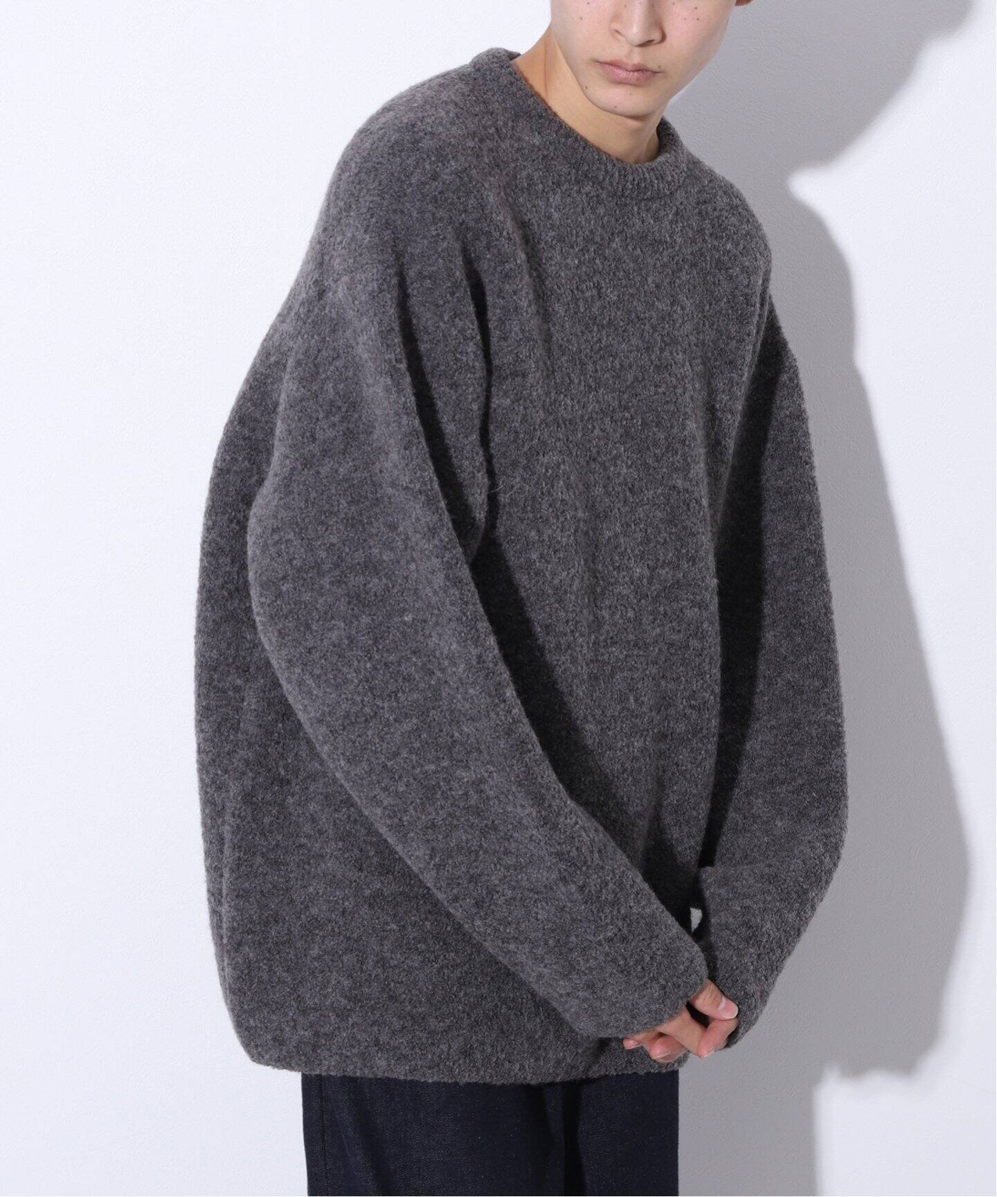 H ALPACA NYLON KNIT BOUCLE PULLOVER ニット