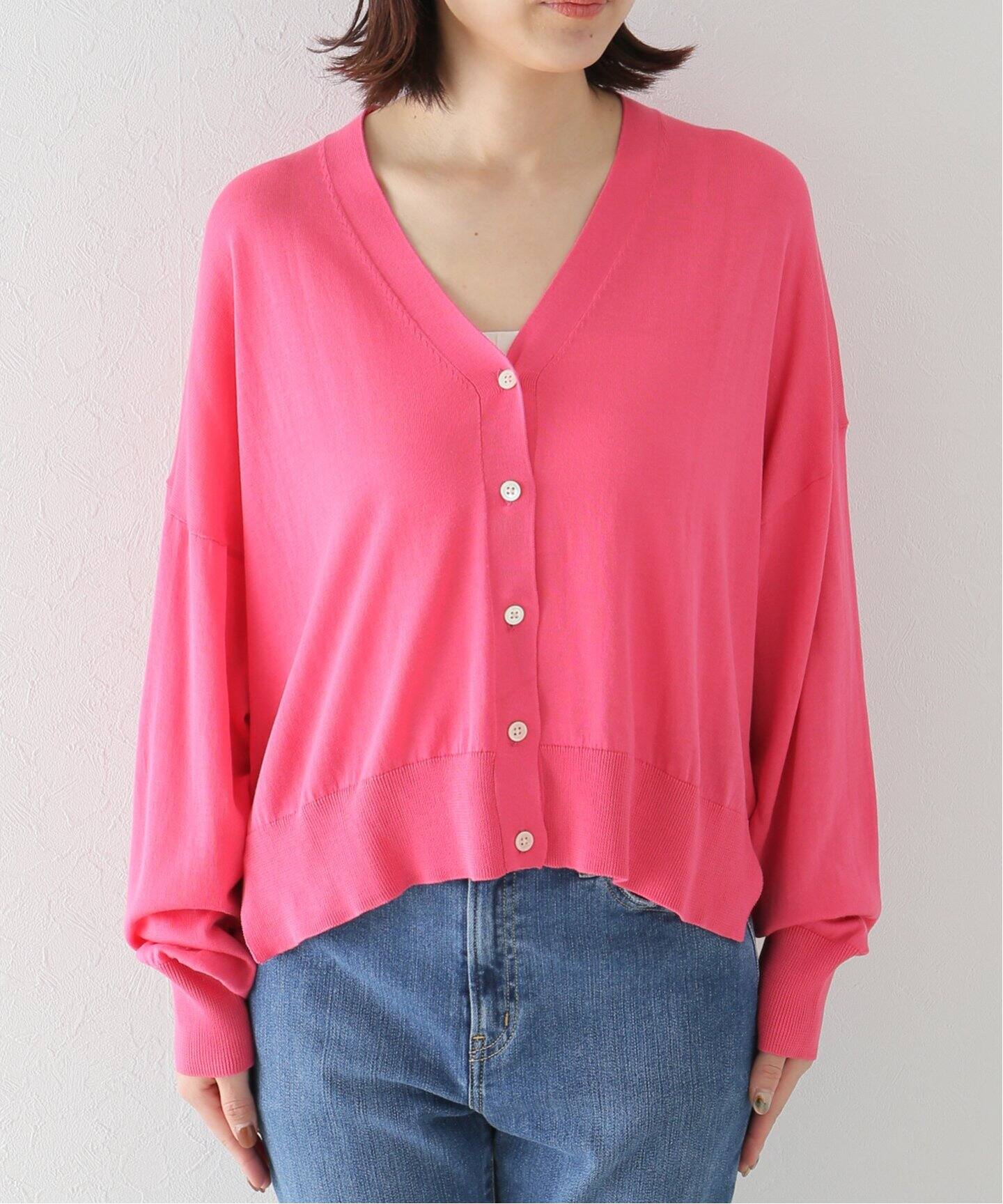 SUVINガスコットンテンジク Vネックカーディガン（カーディガン  