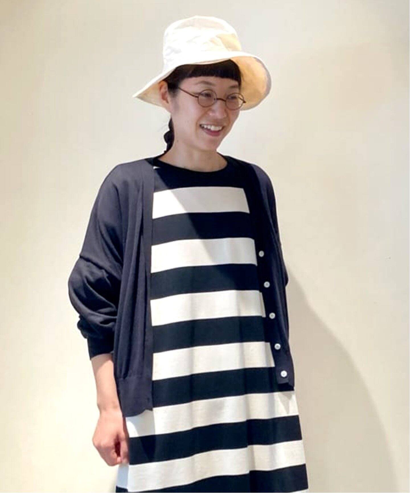 SUVINガスコットンテンジク Vネックカーディガン（カーディガン  