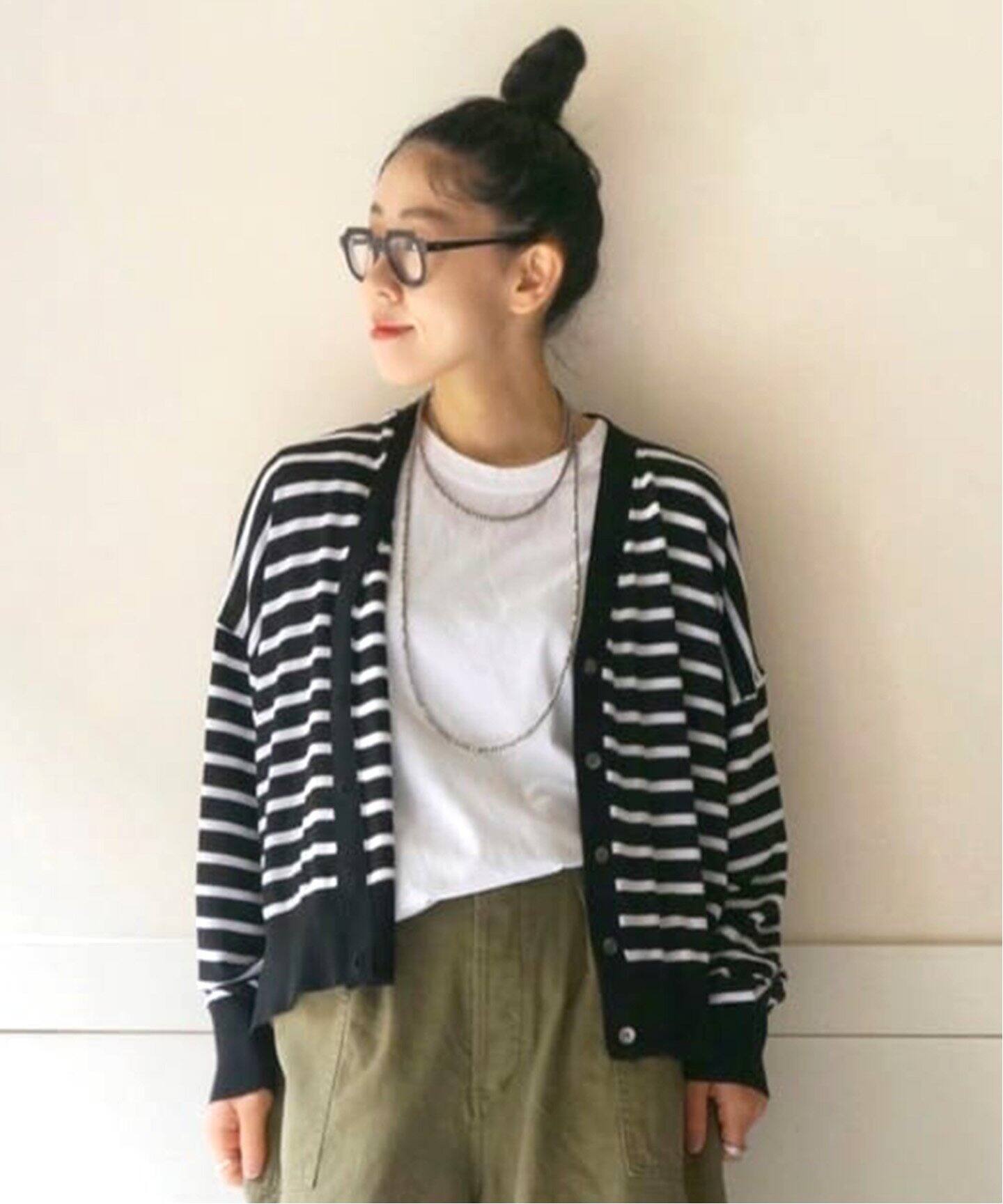 SUVINガスコットンテンジク Vネックカーディガン（カーディガン  