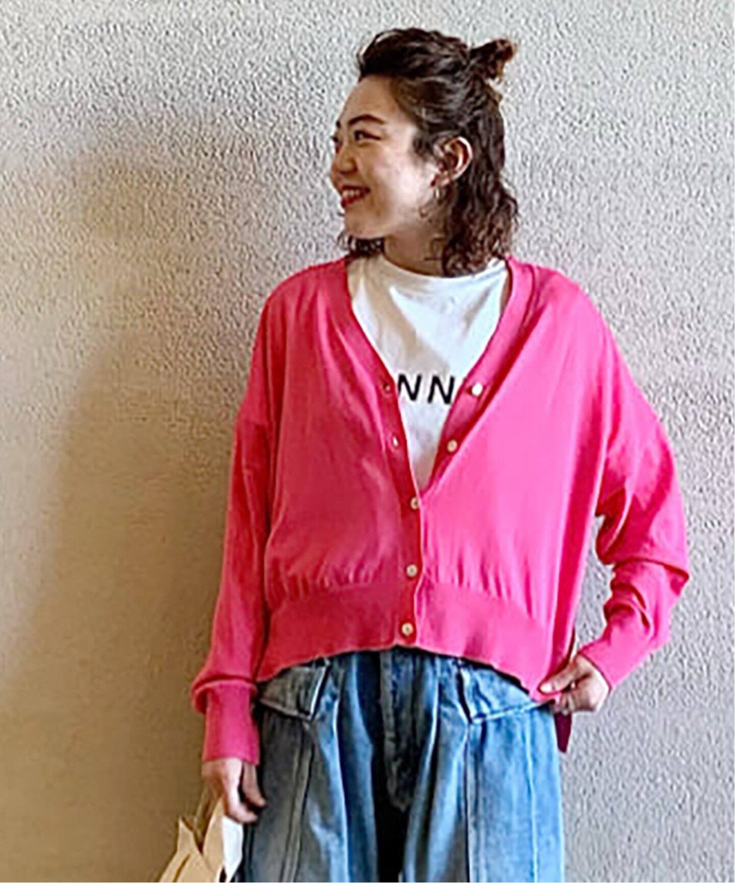 SUVINガスコットンテンジク Vネックカーディガン（カーディガン  