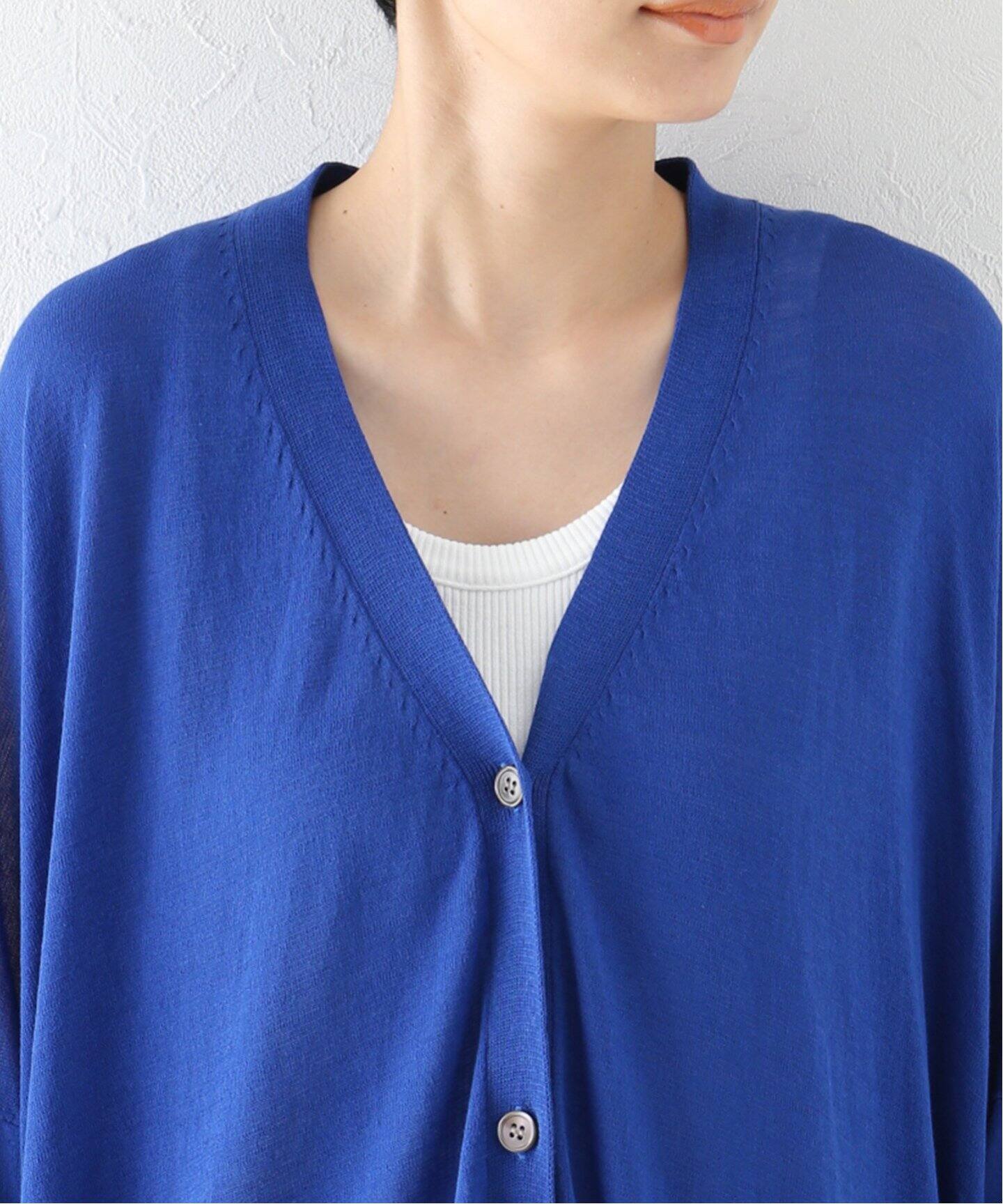ハイツイストコットン Vネック-Big-カーディガン（カーディガン 