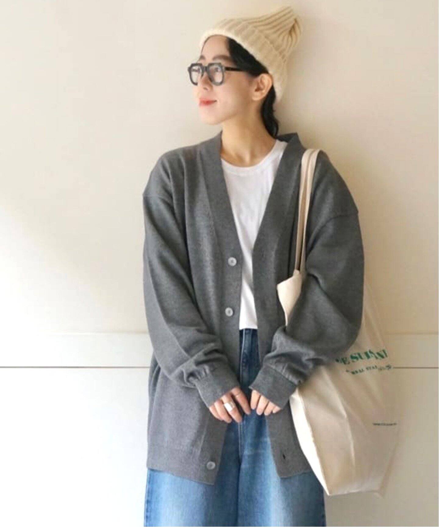 ATON/エイトン】WOOL WASHI OVERSIZED CARDIGAN（カーディガン 