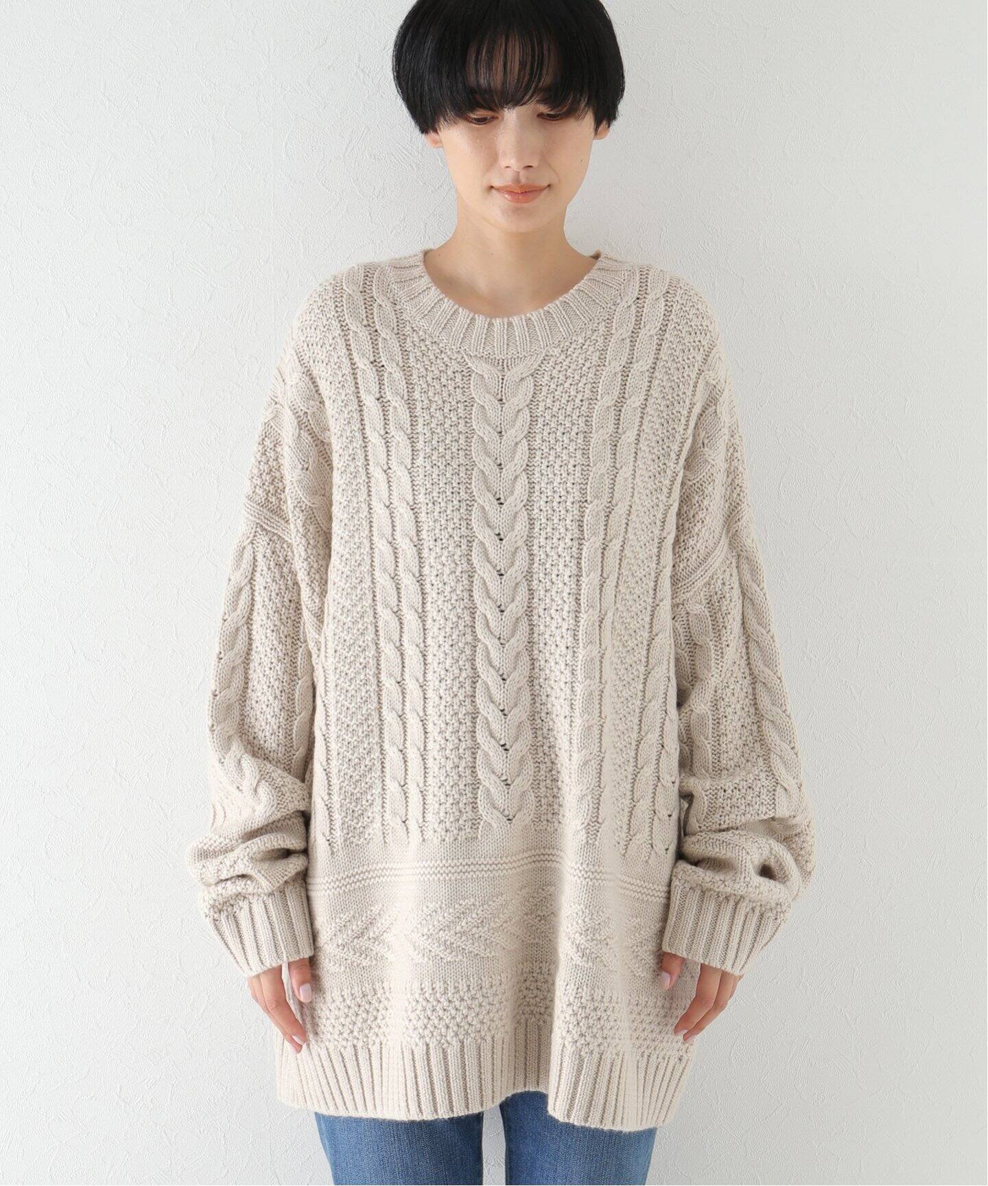 6397/シックススリーナインセブン】OFF GAUSE CABLE TUNIC（ニット 