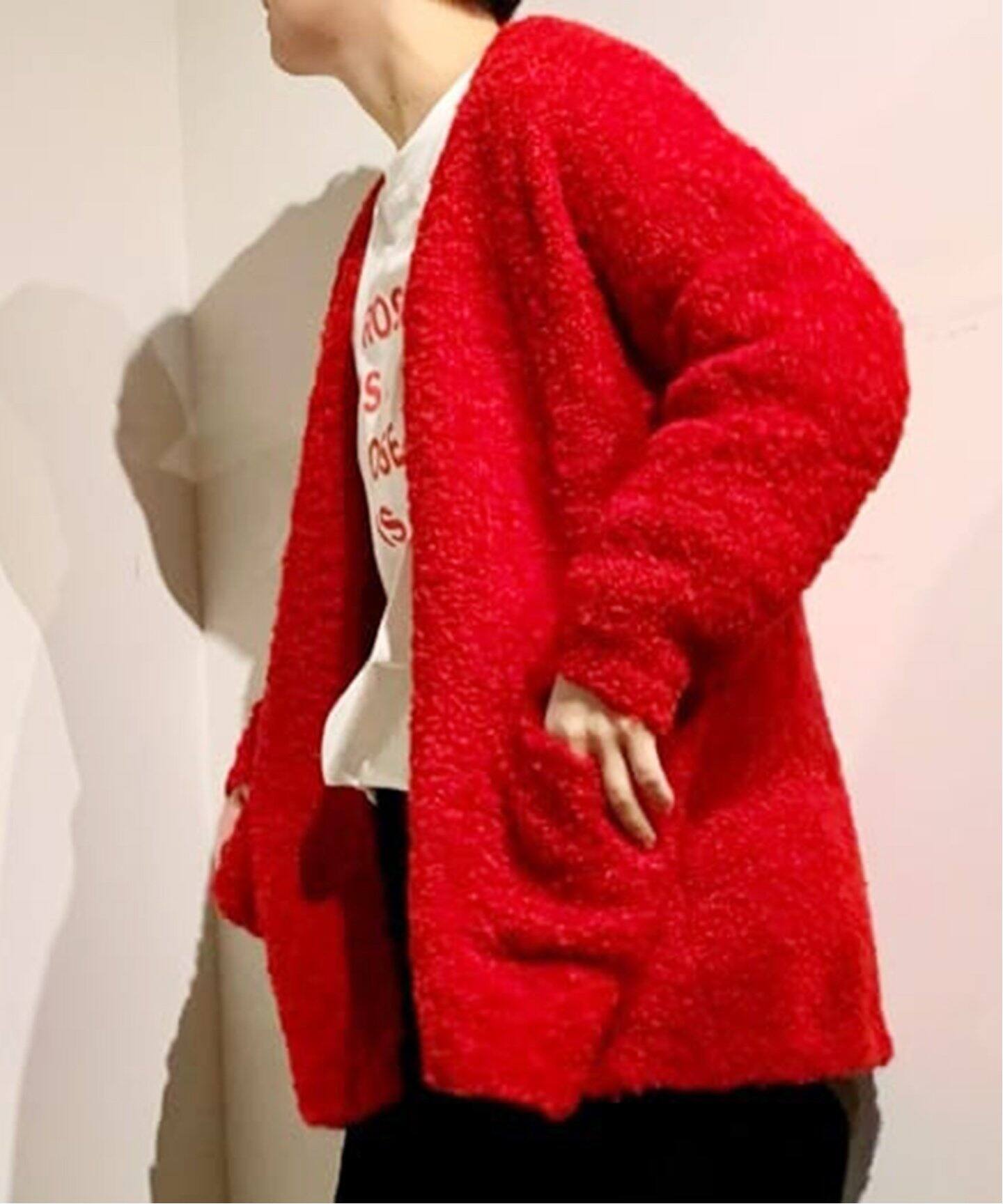 maison de soil/メゾン ド ソイル】3GG BOUCLE V-NECK CARDIGA 