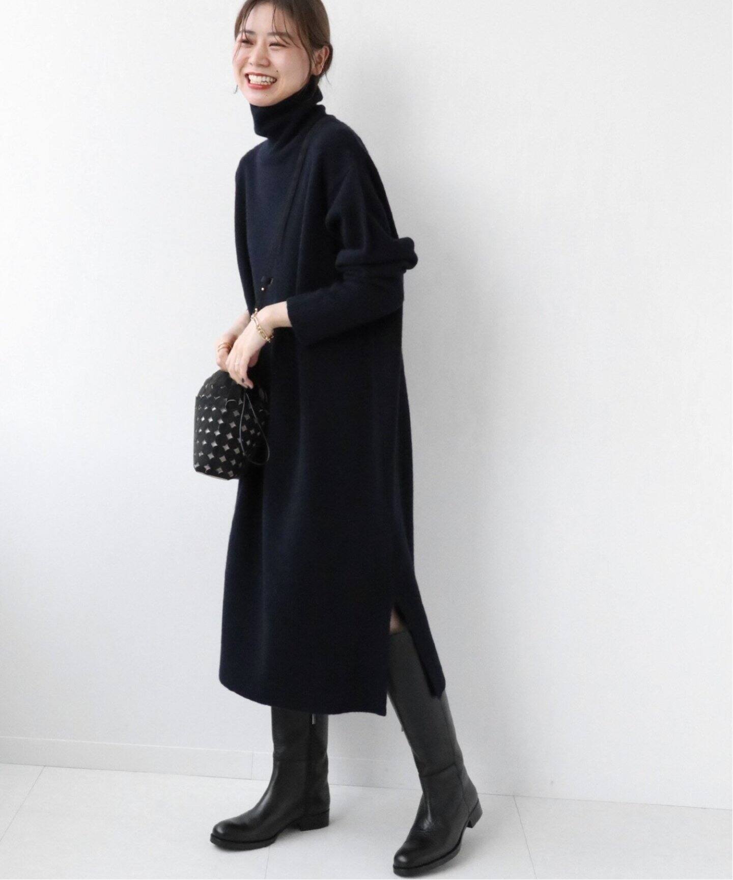 追加2》ウールカシミヤタートルネックワンピース（ニットワンピース  