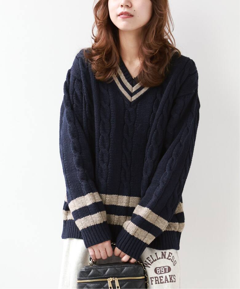 追加》【Oldderby Knitwear】Vネックニットプルオーバー（ニット 