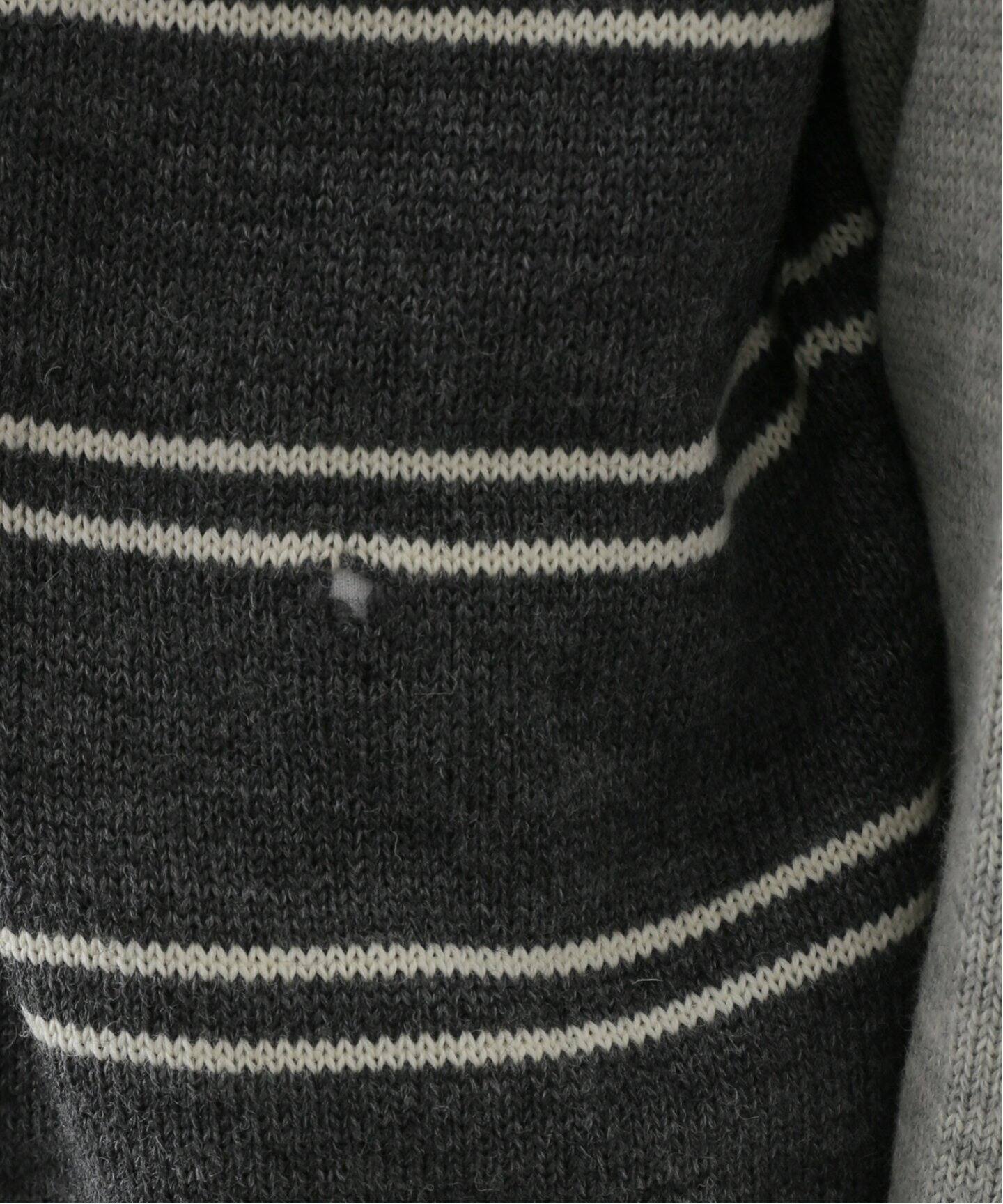 NOMA t.d.】Damage Stripe Sweater ニット黒