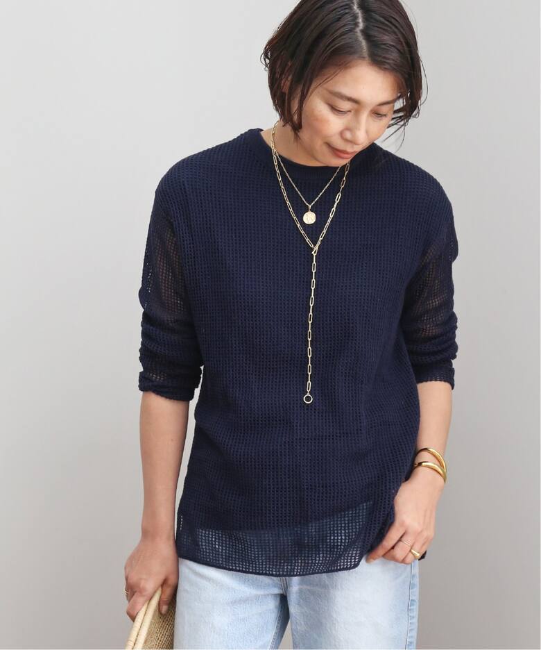 Mesh クルーネック プルオーバー（ニット／セーター）｜Deuxieme 