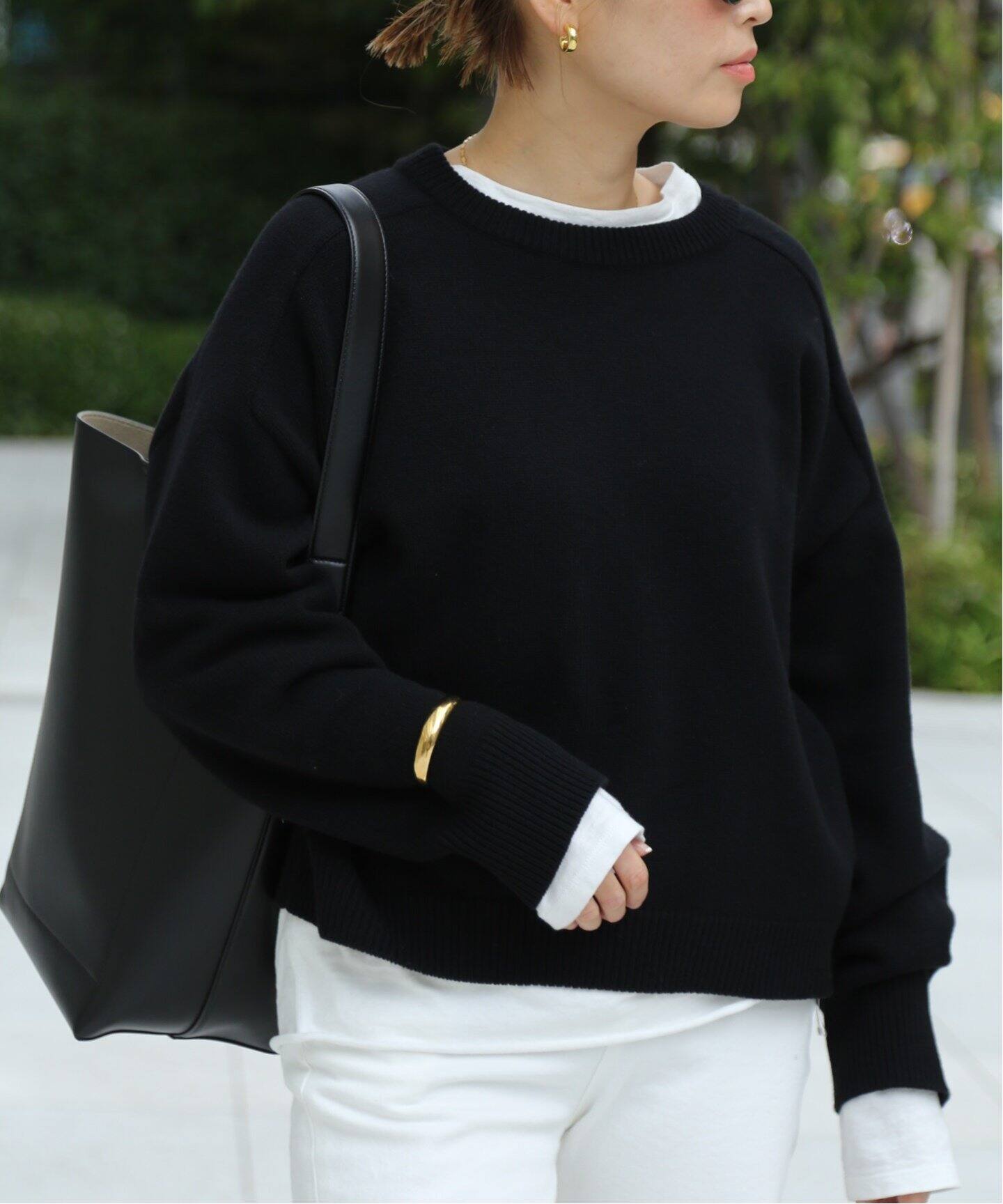 ミドルゲージ クルーネックプルオーバー（ニット／セーター  