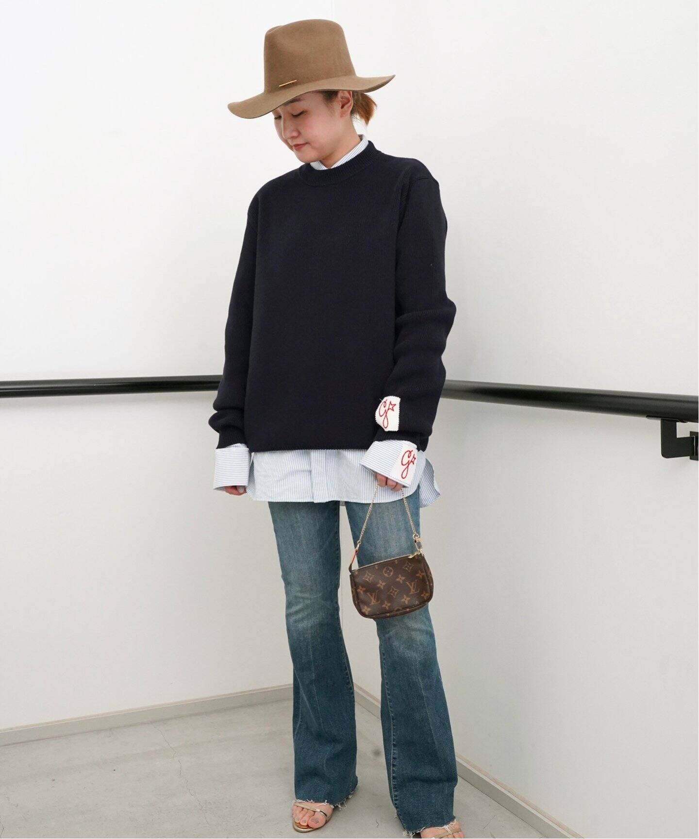 GOLDEN GOOSE/ゴールデングース】クルーネック ロゴニット（ニット  