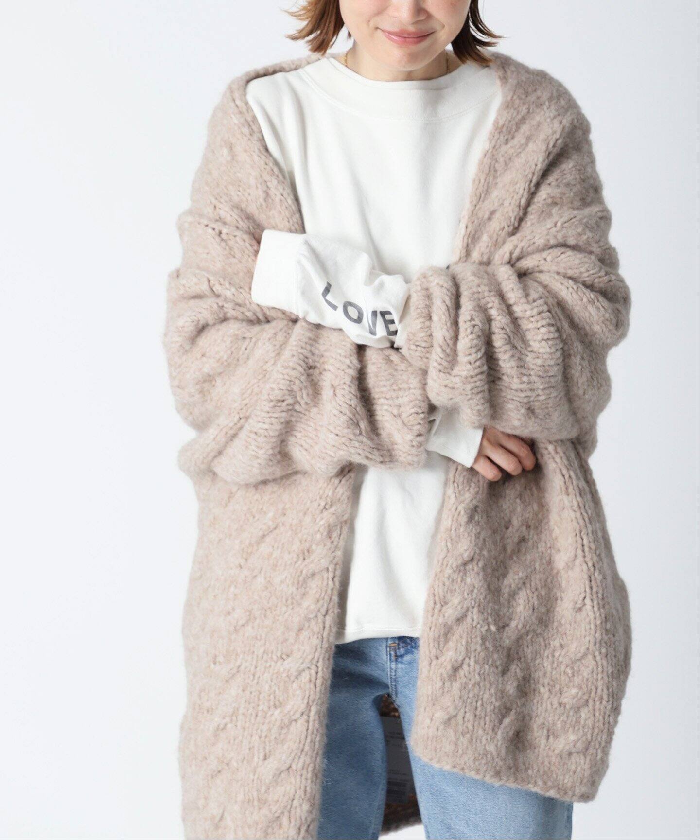 LAUREN MANOOGIAN/ローレン マヌージアン】HANDKNIT CABLE 