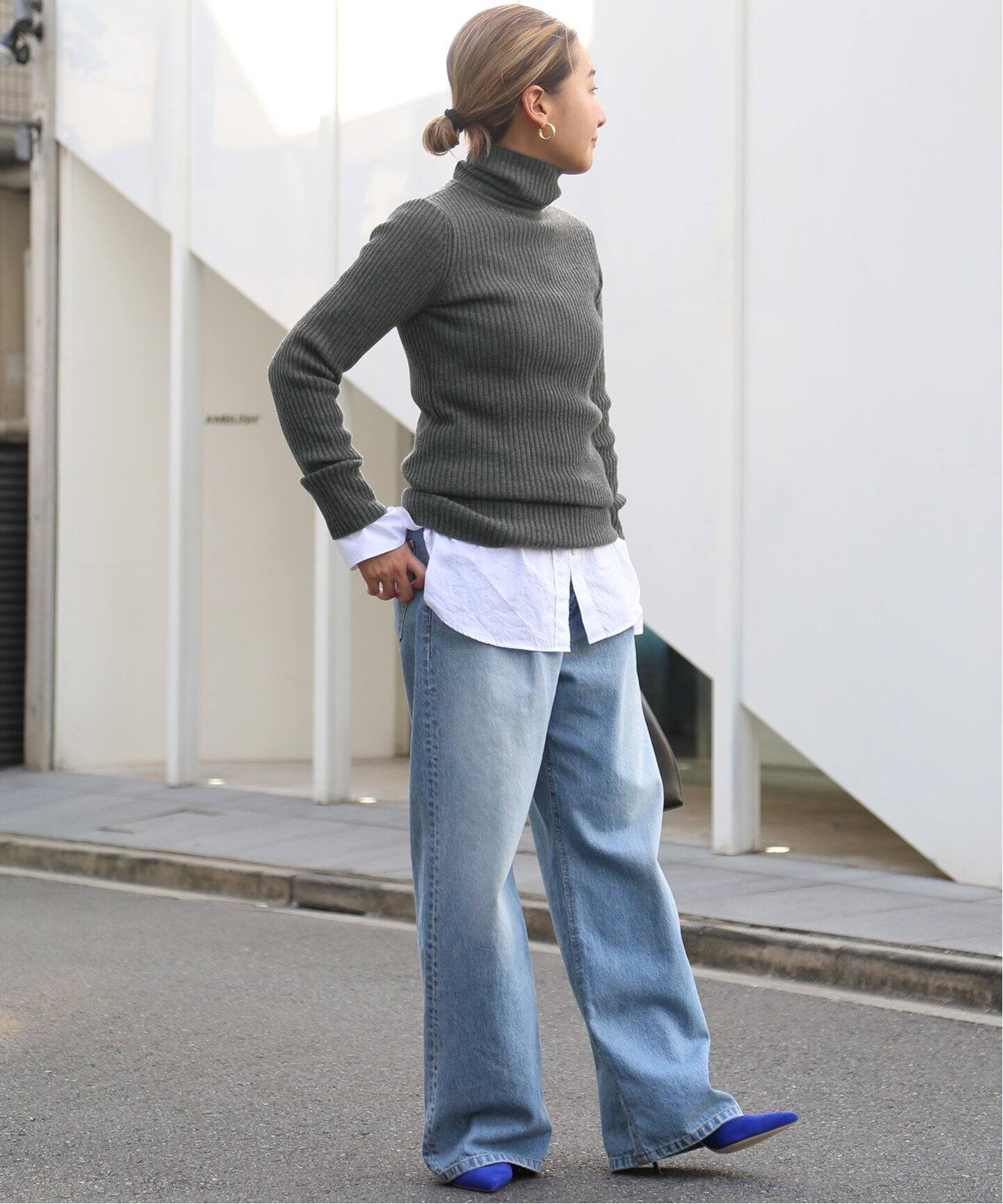 MADISONBLUE/マディソンブルー】タートルネック RIB LAMB WOOL（ニット 