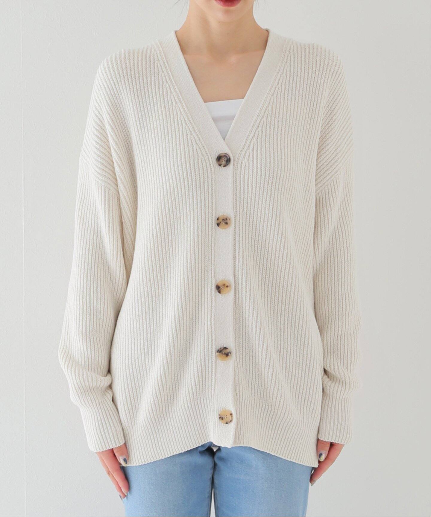 Si/Co Relax Vネック カーディガン（カーディガン）｜MUSE de Deuxieme  