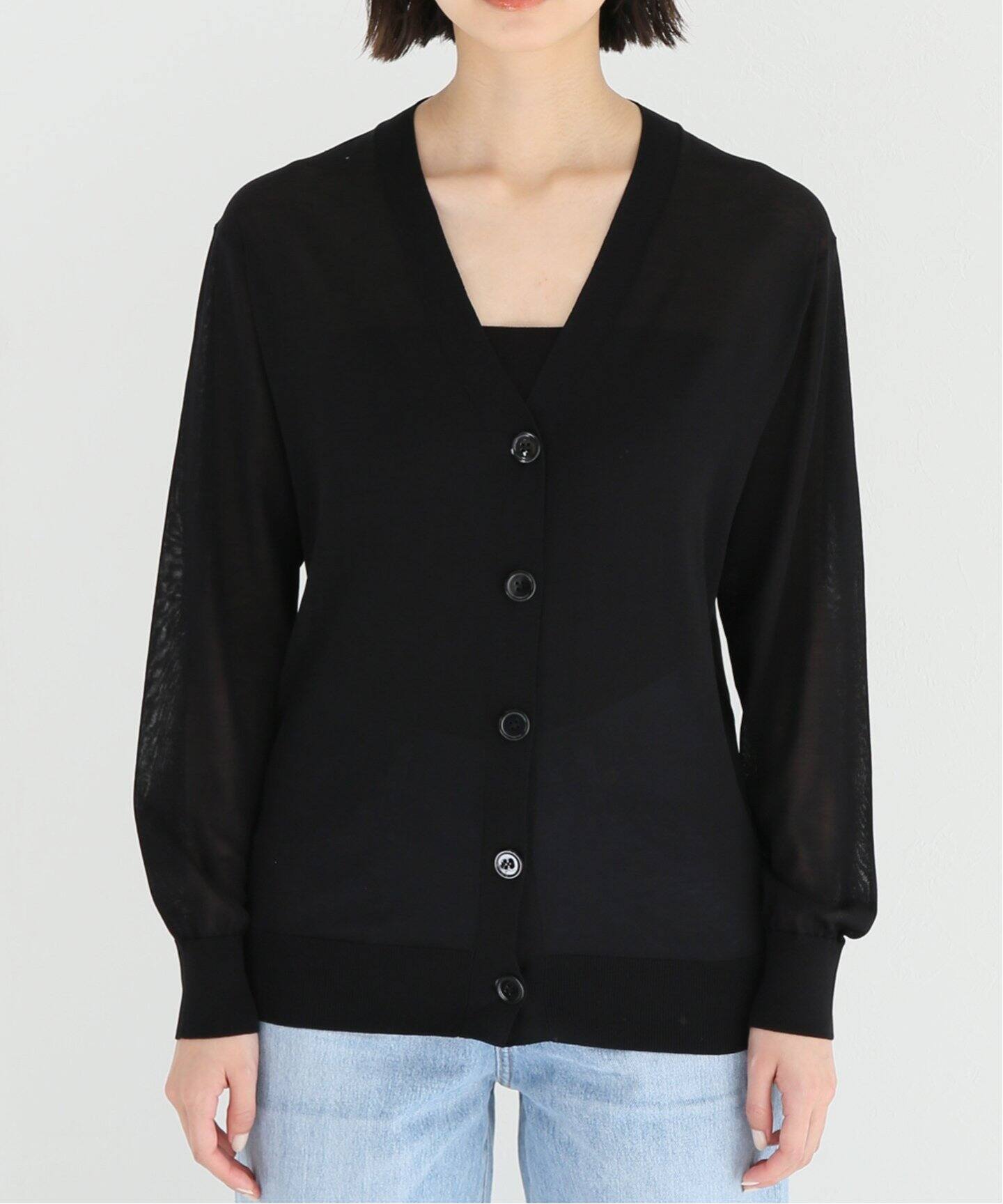 Semi Sheer Vネック カーディガン（カーディガン）｜MUSE de Deuxieme  