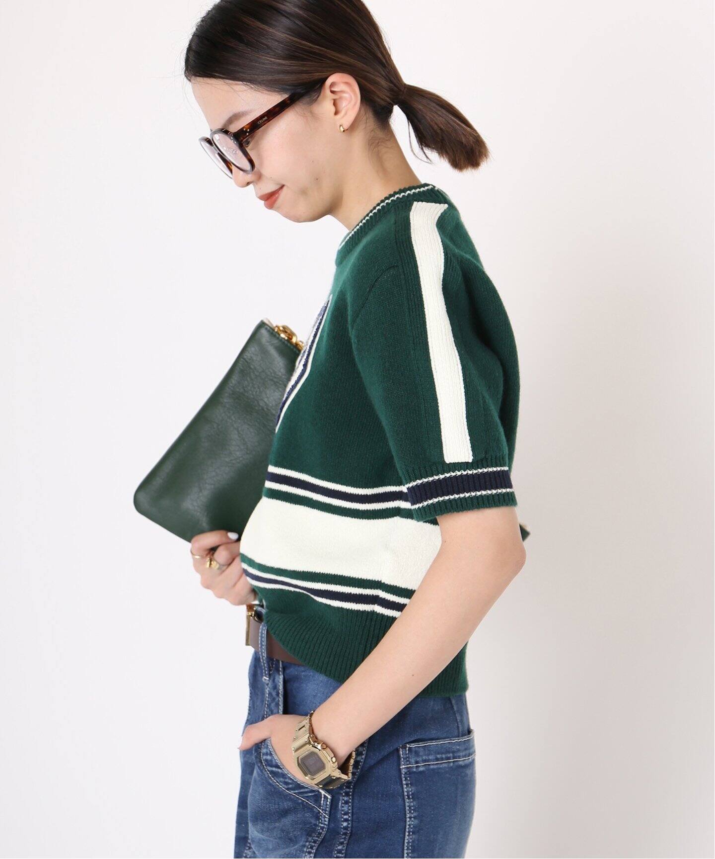 GOLDEN GOOSE/ゴールデングース】JOURNEY CROPPED クルーネックニット 