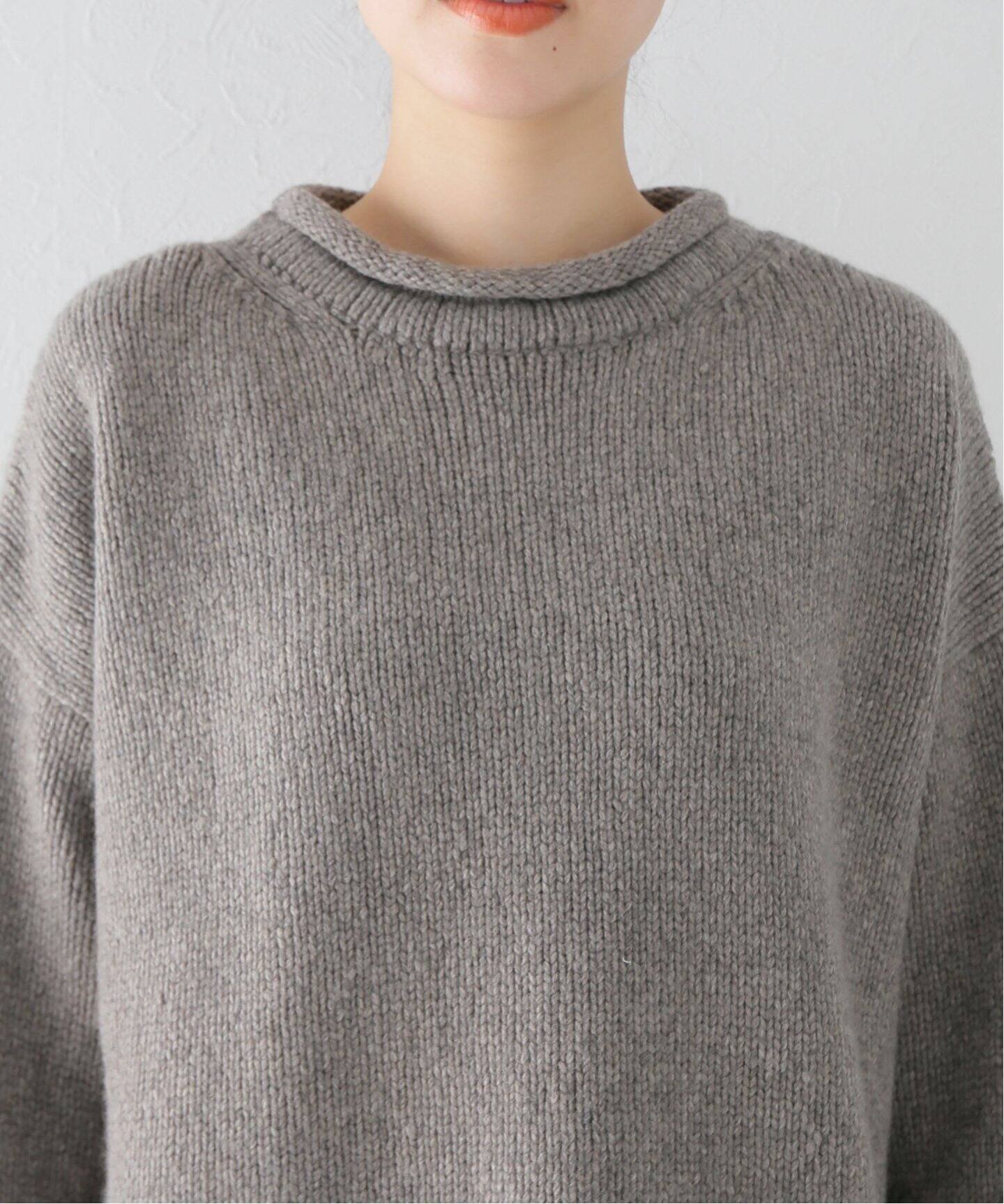 KGW/ケージーダブリュー】ROLLED EDGE OVERSIZED CREW ニット（ニット 