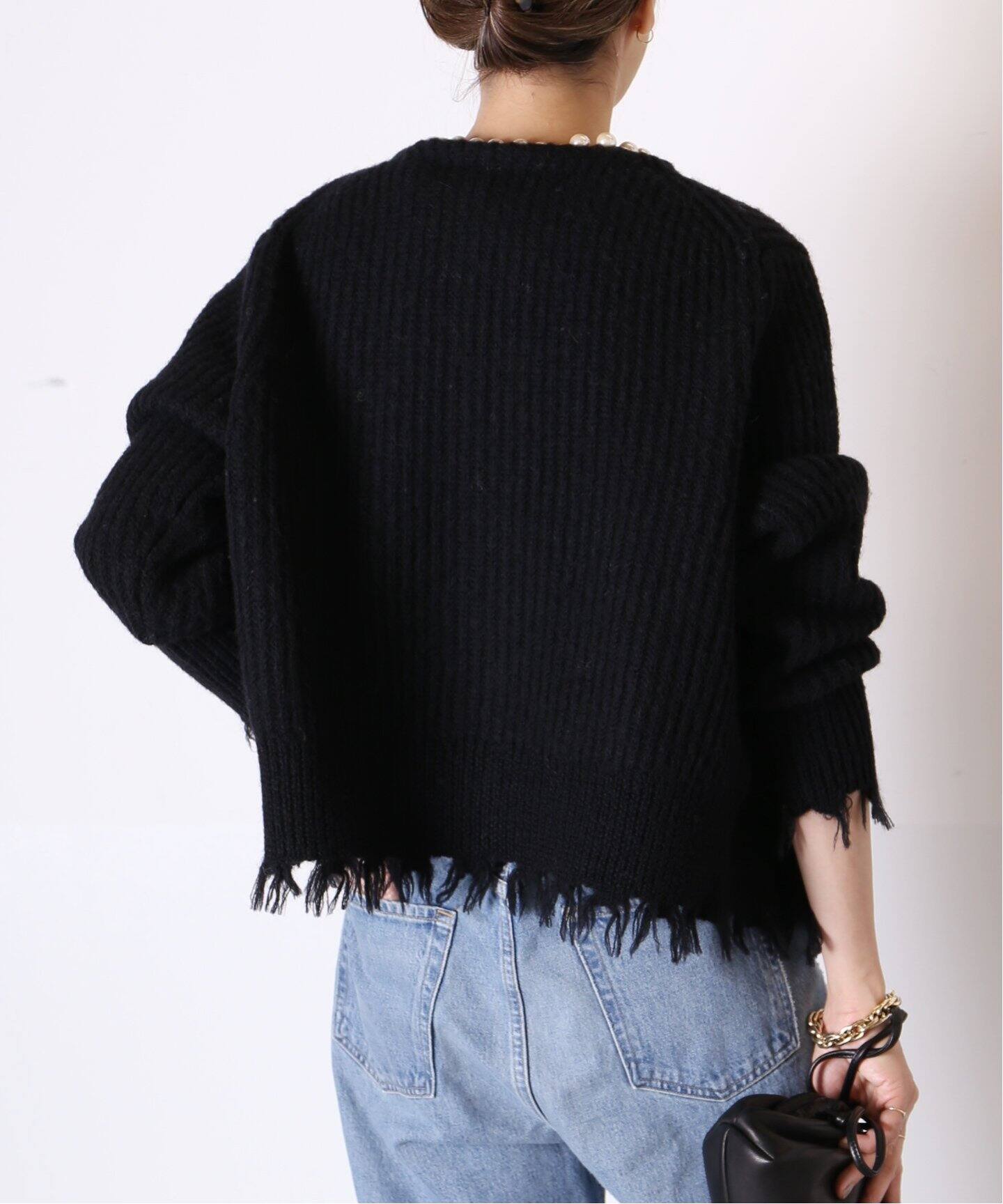 MADISONBLUE/マディソンブルー】PEARL DAMEGE カーディガン  