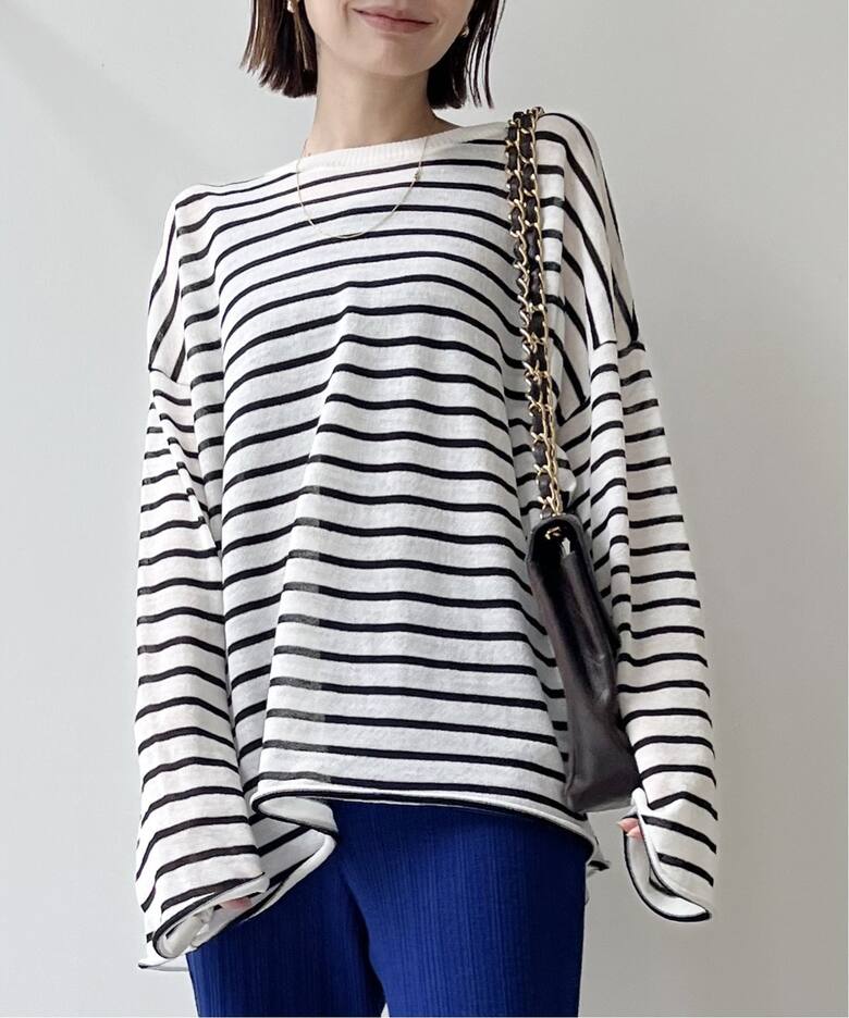 Border Sheer Knit（ニット／セーター）｜L