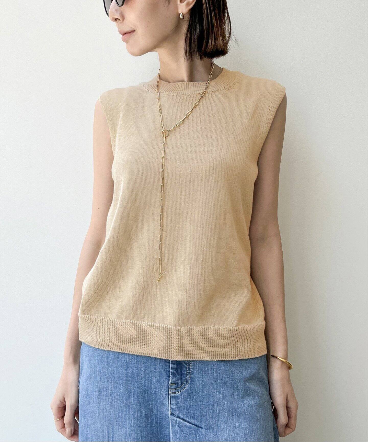 No Sleeve summer Knit（ニット／セーター）｜L