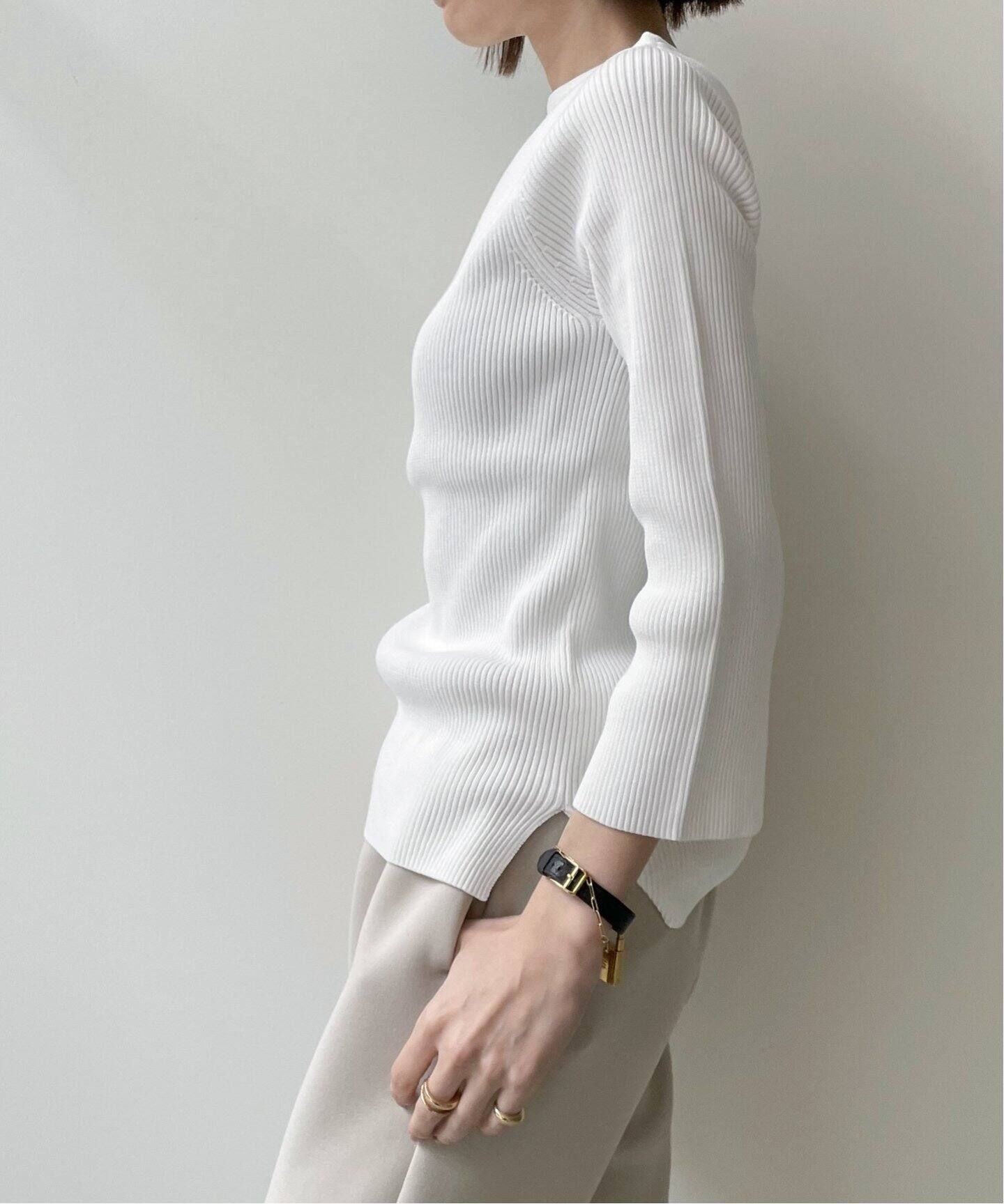 SLIT RIB KNIT PULLOVER（ニット／セーター）｜L