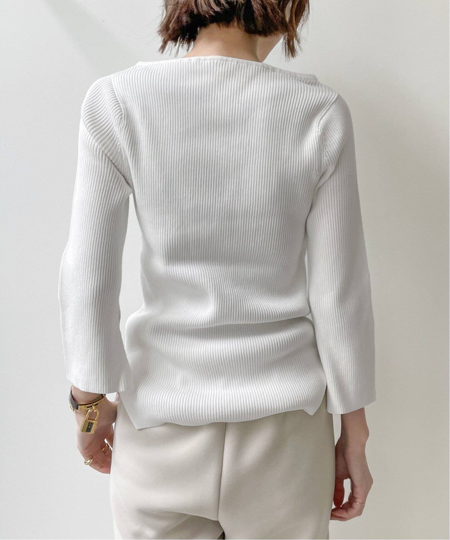 SLIT RIB KNIT PULLOVER（ニット／セーター）｜L